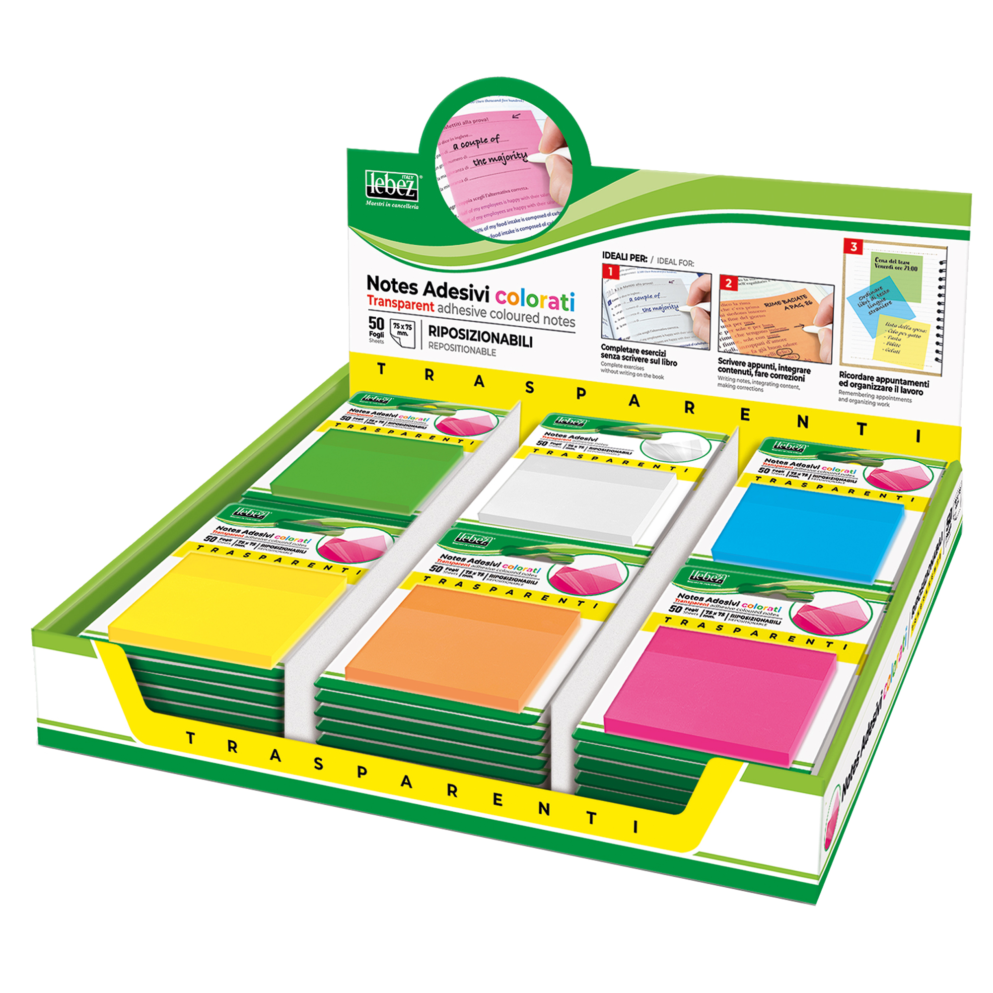 Blocchetto notes adesivo - 75 x 75 mm …