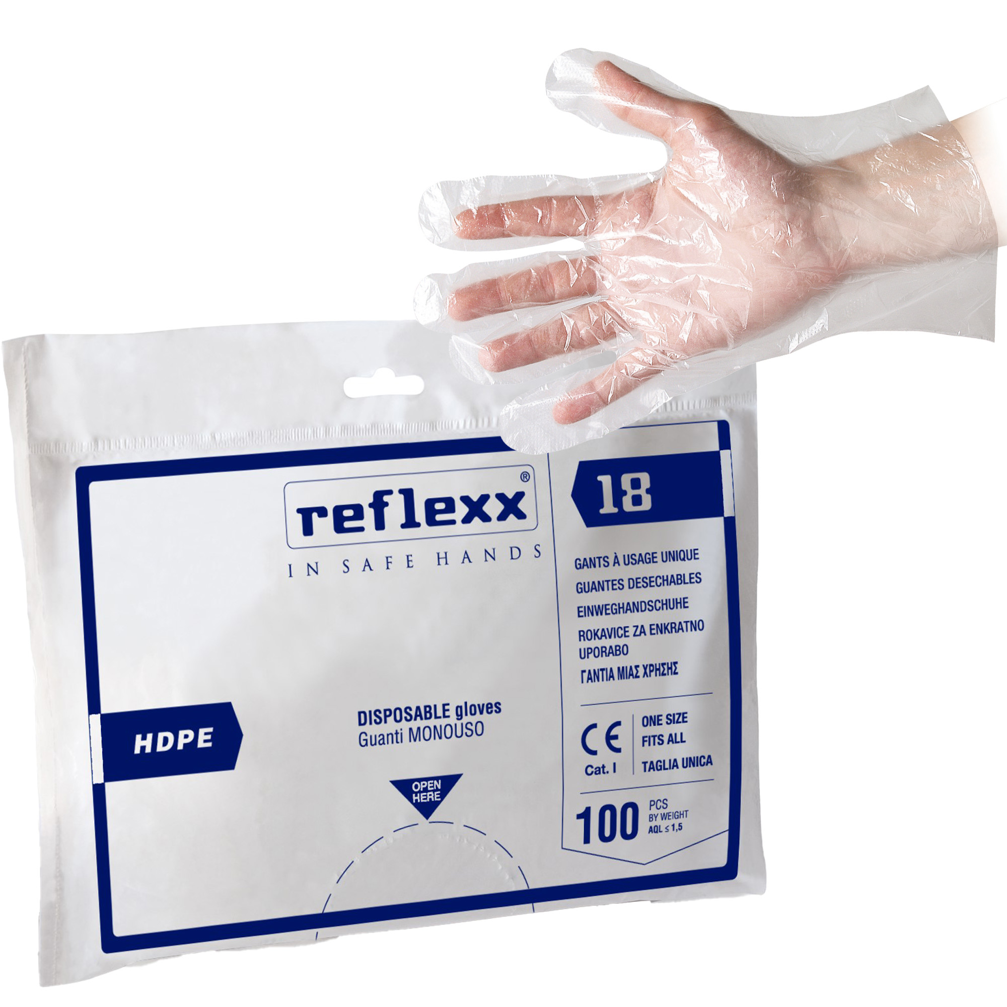 Guanti HDPE R18 - taglia unica - trasparente …