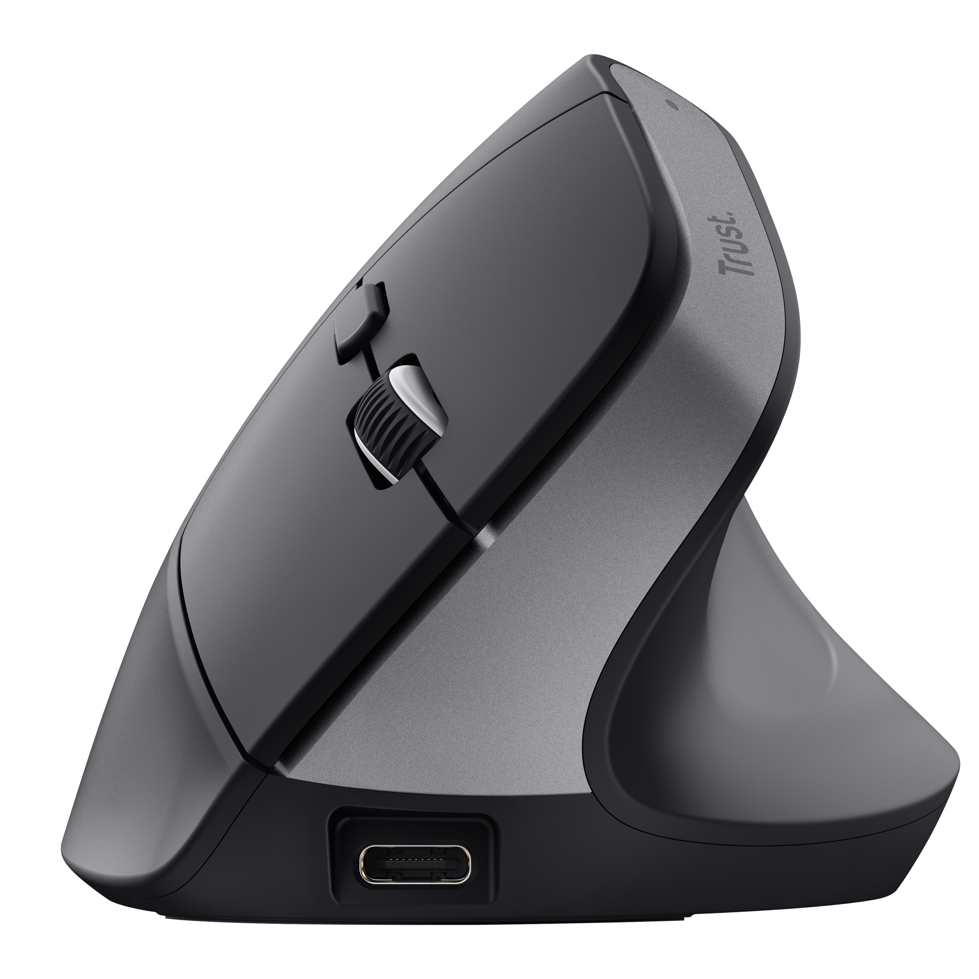 Trust Bayo+ - Mouse verticale - ergonomico - per destrorsi - ottica - 6 pulsanti - senza fili - 2.4 GHz - ricevitore wireless USB - nero