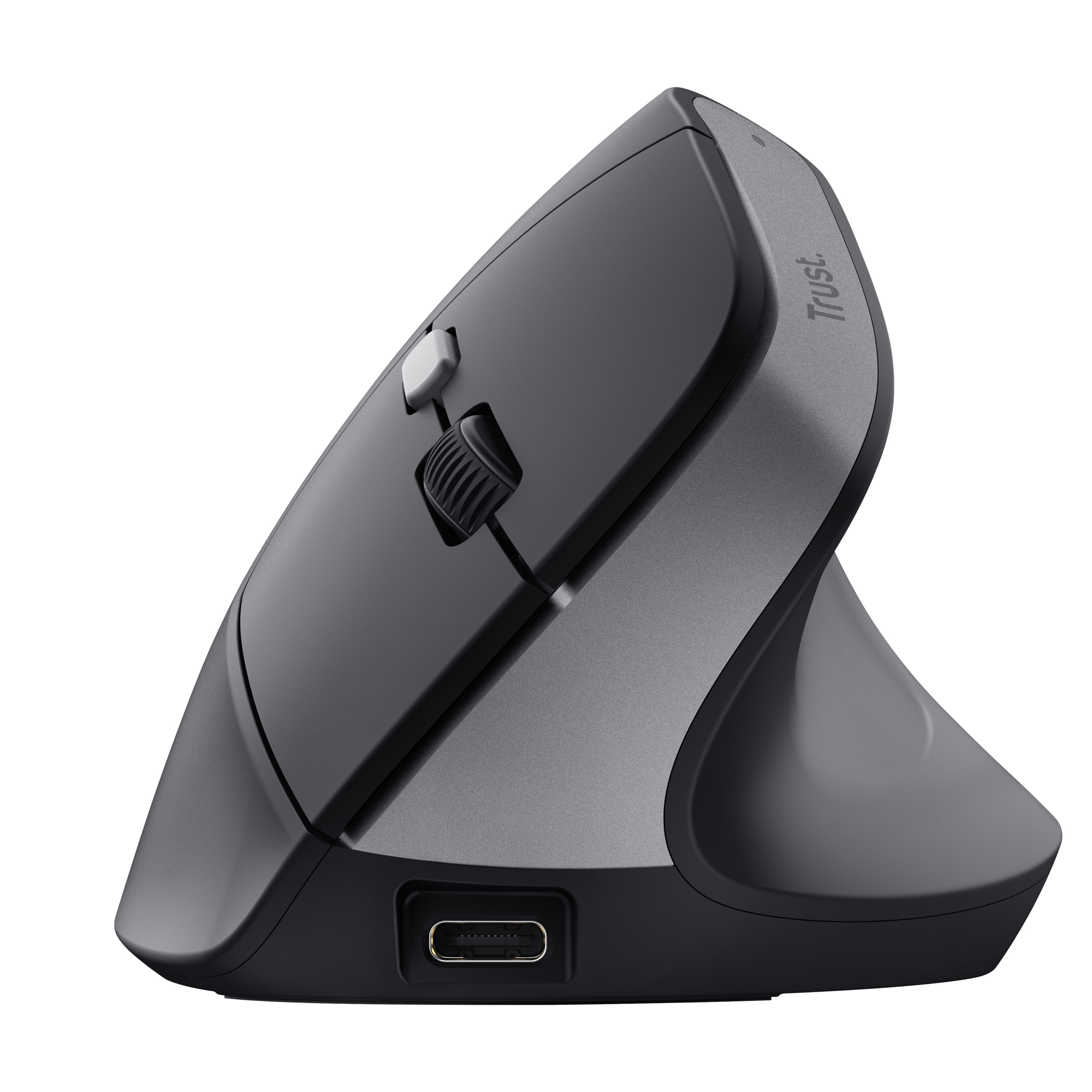 Trust Bayo II - Mouse verticale - ergonomico - per destrorsi - ottica - 6 pulsanti - senza fili - 2.4 GHz - ricevitore wireless USB - nero