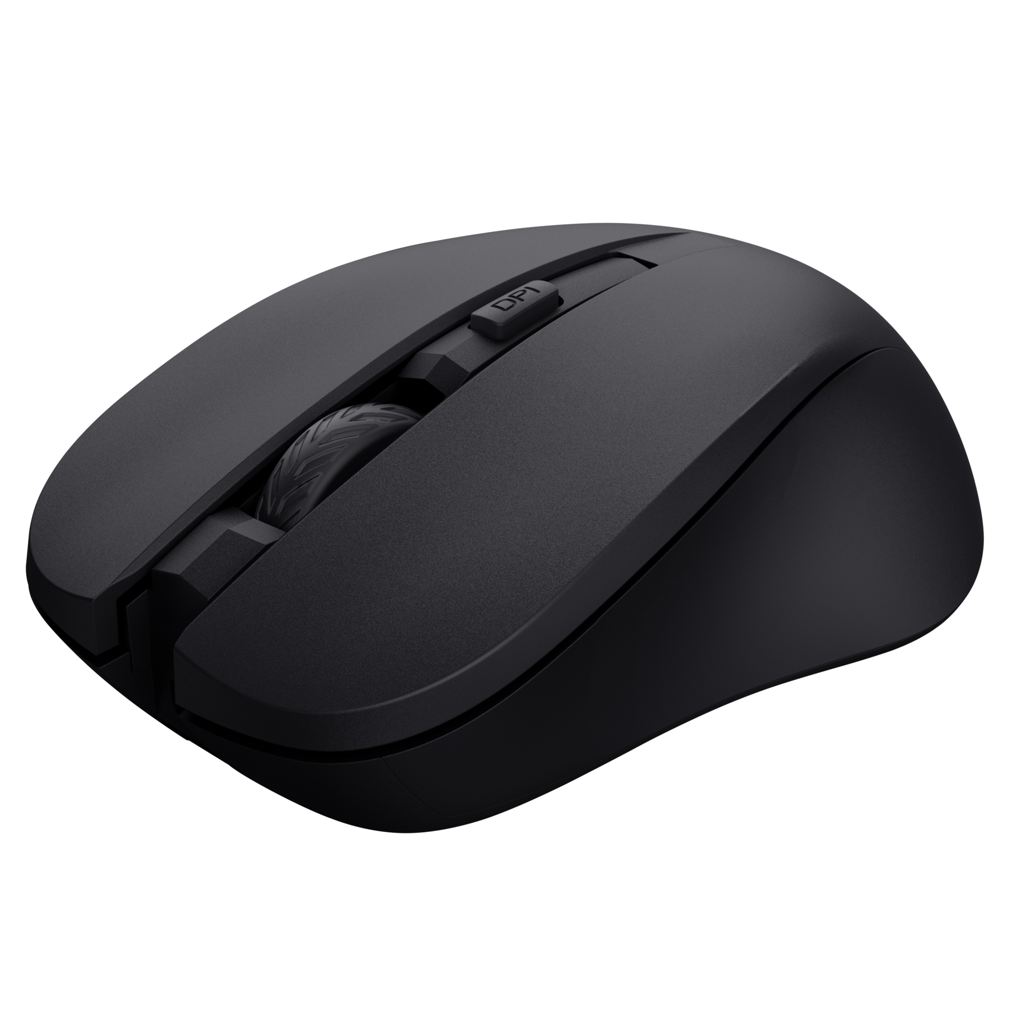 Trust Mydo - Mouse - silenzioso - per destrorsi e per sinistrorsi - ottica - 4 pulsanti - senza fili - 2.4 GHz - ricevitore wireless USB - nero