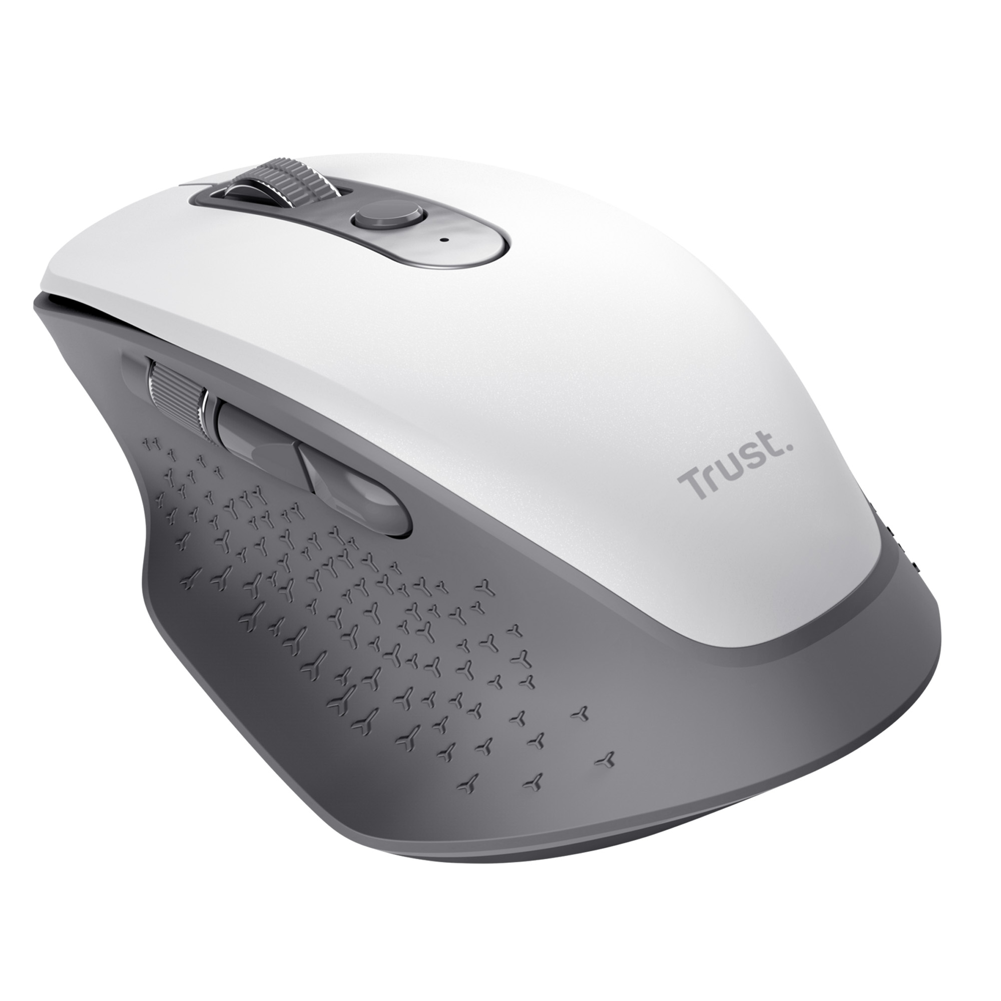 Trust Ozaa+ - Mouse - multi-dispositivo - per destrorsi - ottica - 6 pulsanti - senza fili - 2.4 GHz, Bluetooth - ricevitore wireless USB - bianco