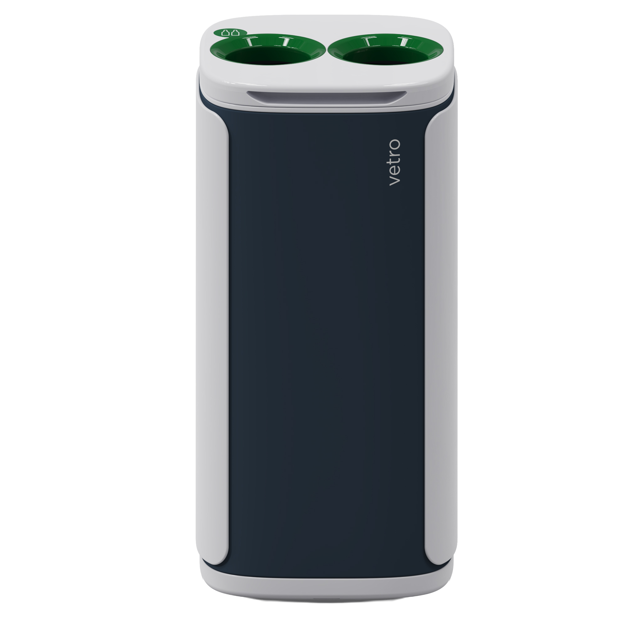 Cestino gettacarte Wastee - per raccolta differenziata - 60 L - Verde/vetro - Kobra