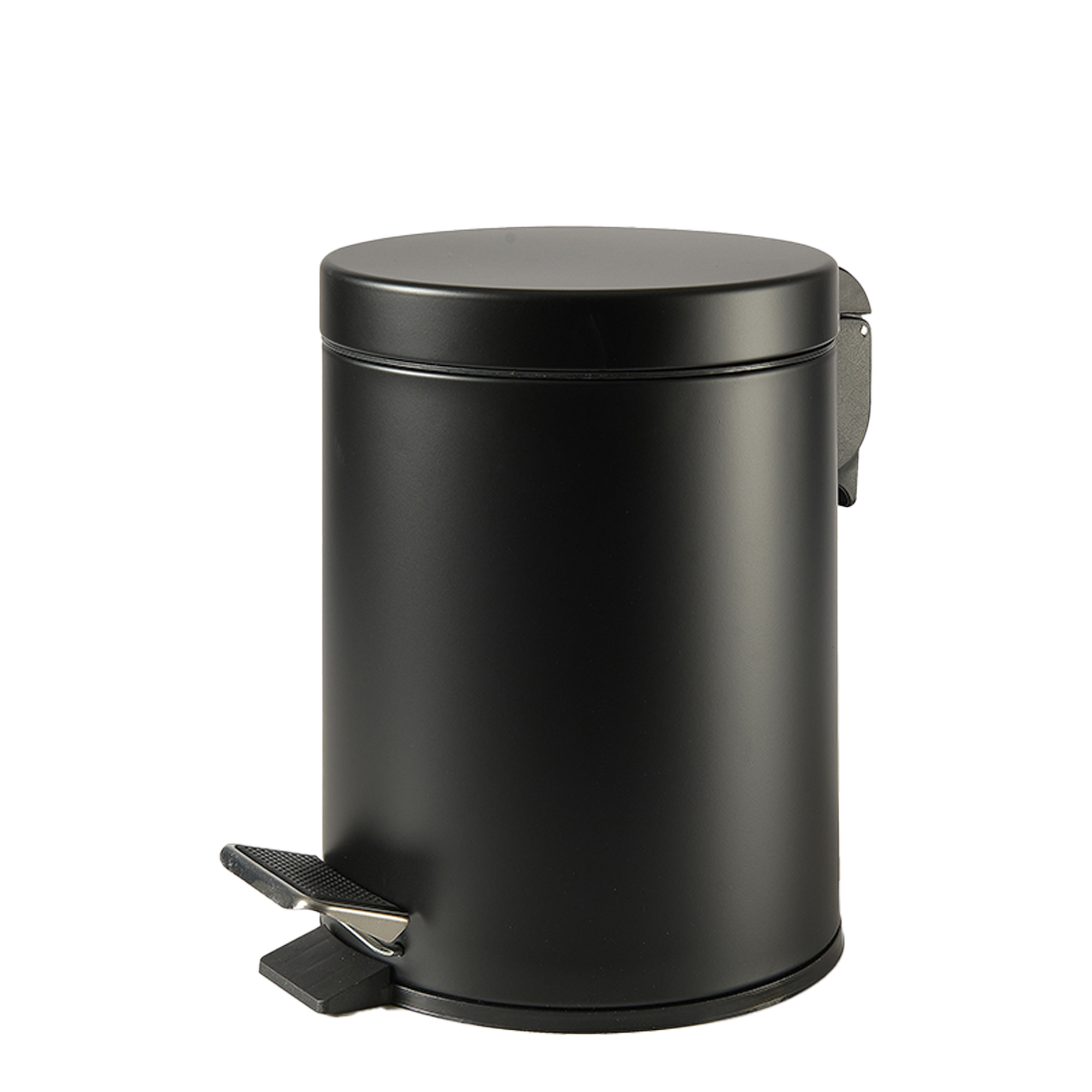 Perfetto Premium - Bidone rifiuti - coperchio ribaltabile - 5 L - pedale per piede - nero satinato
