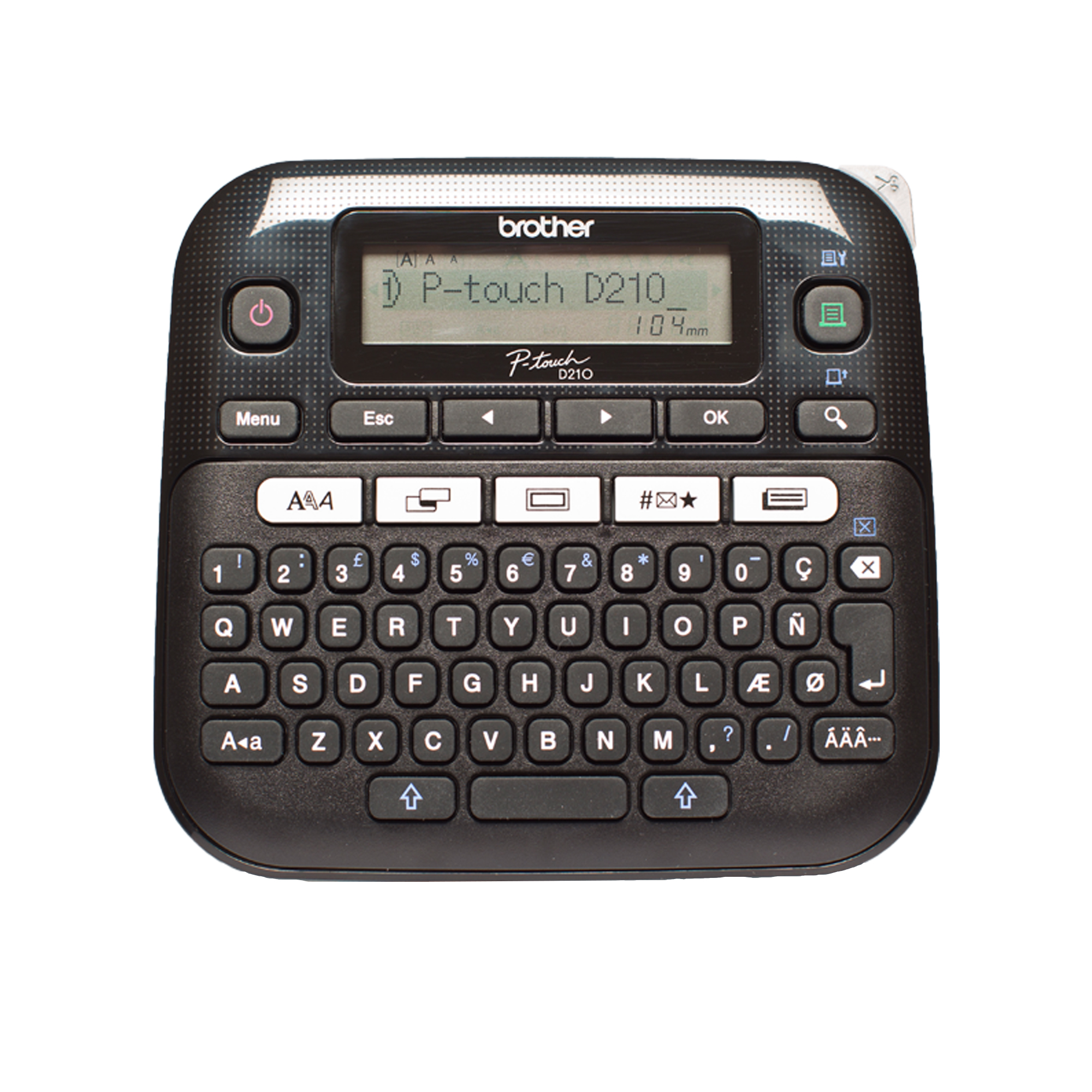 Brother P-Touch PT-D210 - Etichettatrice - B/N - trasferimento termico - Rotolo (1,2 cm) - 180 dpi - fino a 20 mm/sec - stampa su 2 righe, Taglierina full-cut, One Touch
