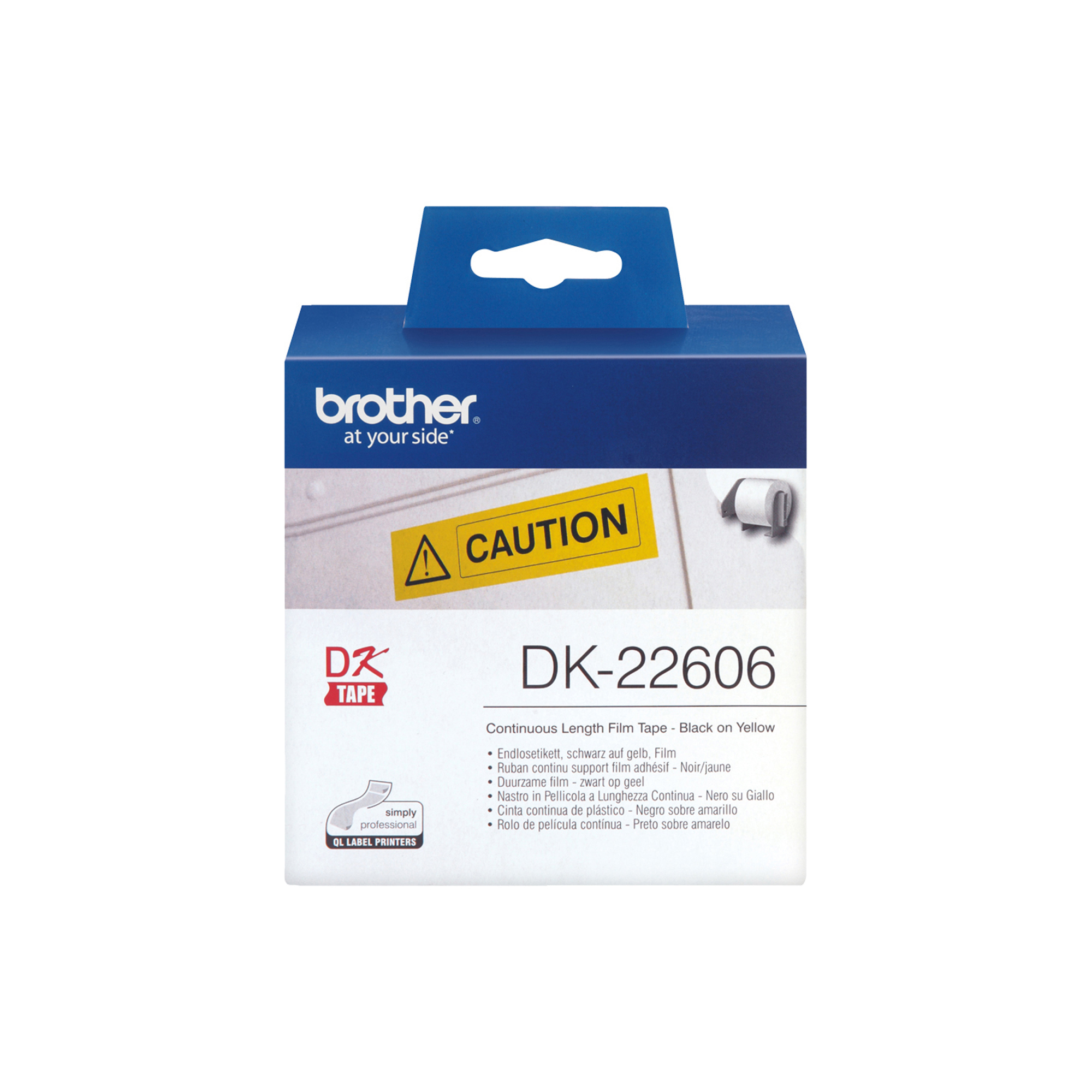 Brother - Nastro adesivo - Nero/Giallo - 62mm …