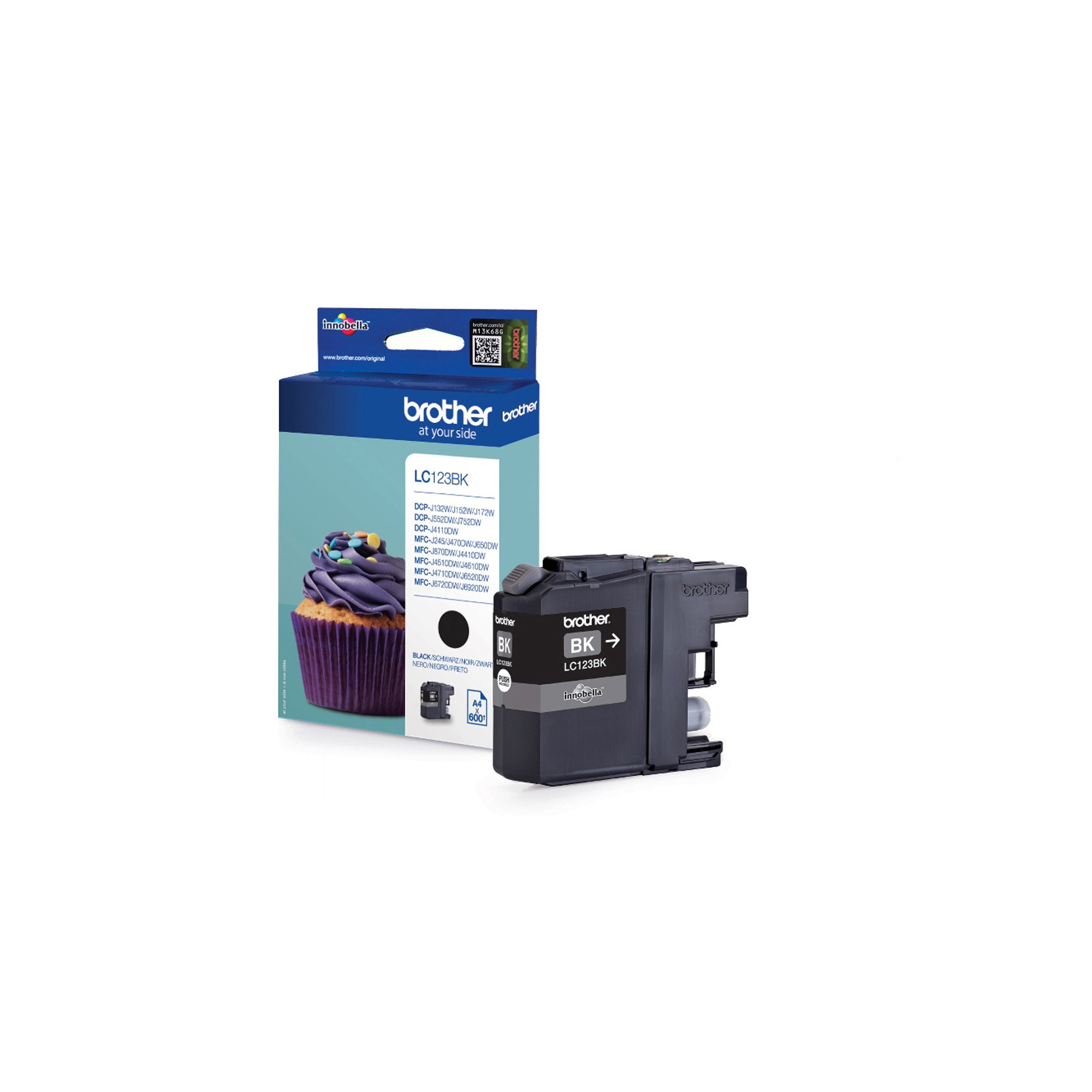 Brother LC123BK - Alta resa - nero - originale - blister - cartuccia d'inchiostro - per Brother DCP-J100, J105, J132, J152, J552, J752, MFC-J245, J470, J650, J6520, J6720, J6920