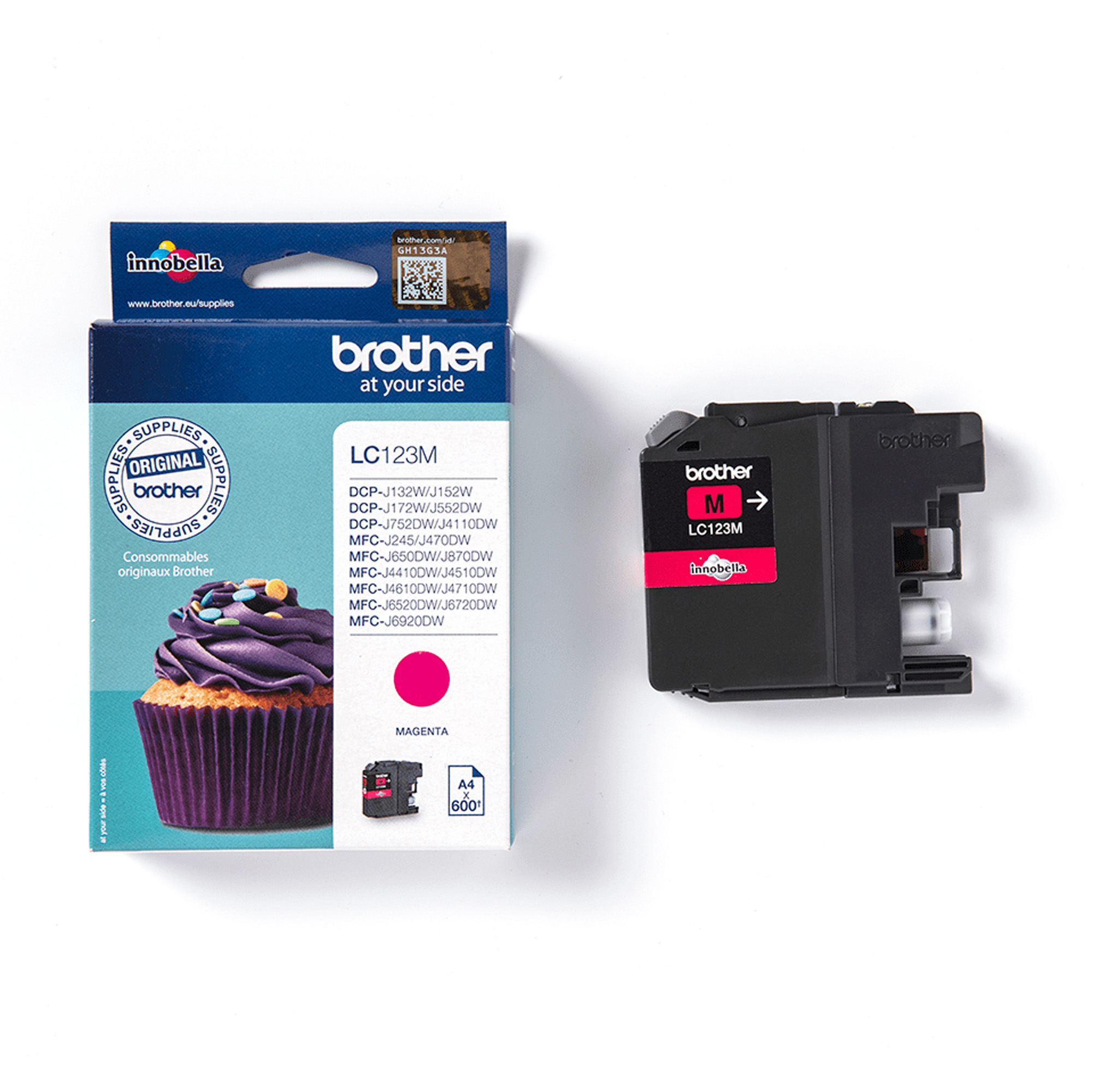 Brother LC123M - Alta resa - magenta - originale - cartuccia d'inchiostro - per Brother DCP-J100, J105, J132, J152, J552, J752, MFC-J245, J470, J650, J6520, J6720, J6920