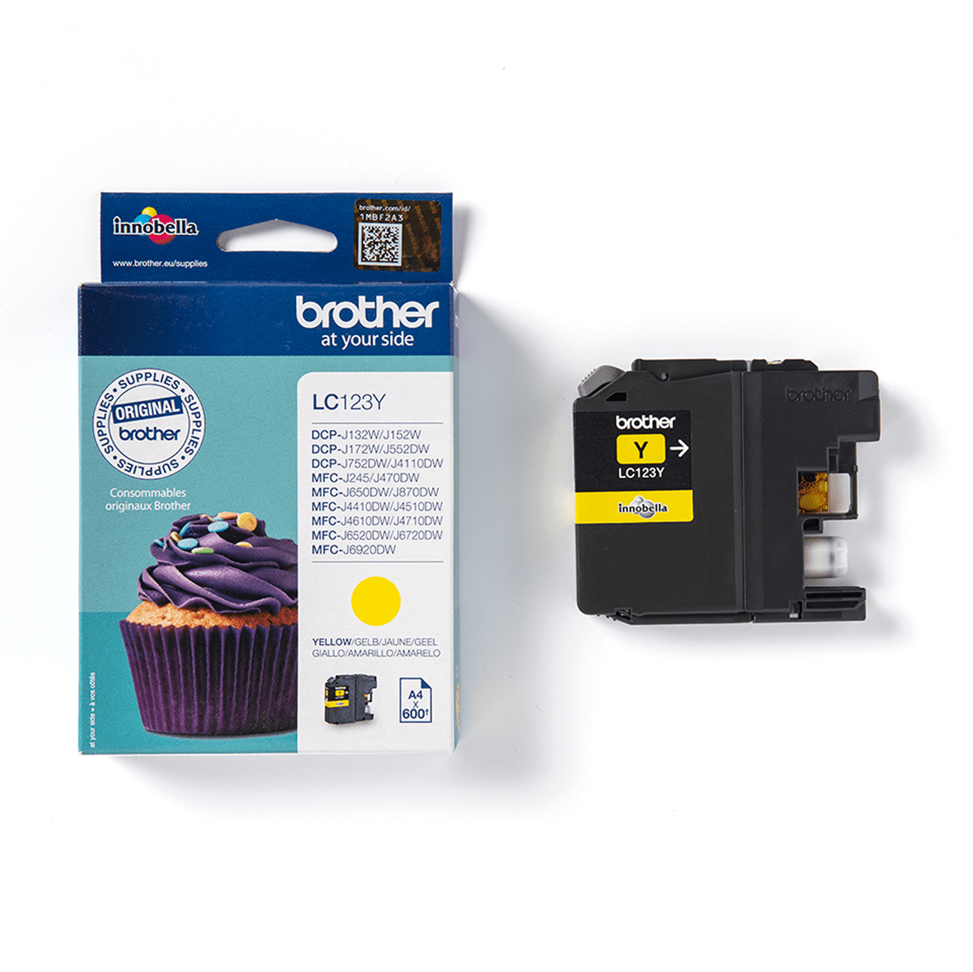 Brother LC123Y - Alta resa - giallo - originale - cartuccia d'inchiostro - per Brother DCP-J100, J105, J132, J152, J552, J752, MFC-J245, J470, J650, J6520, J6720, J6920