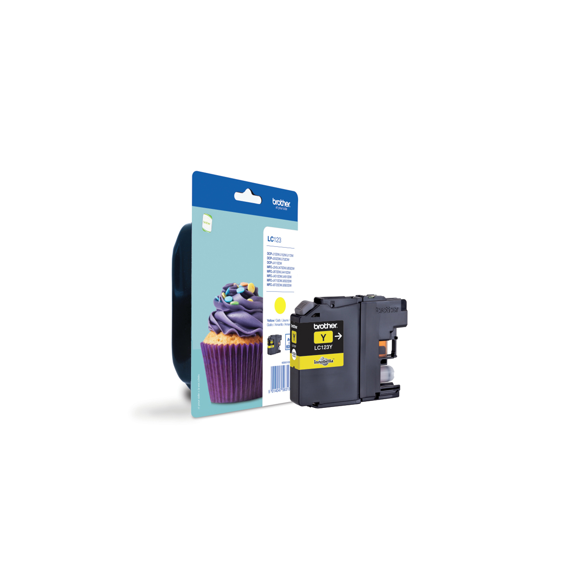 Brother LC123Y - Alta resa - giallo - originale - blister - cartuccia d'inchiostro - per Brother DCP-J100, J105, J132, J152, J552, J752, MFC-J245, J470, J650, J6520, J6720, J6920
