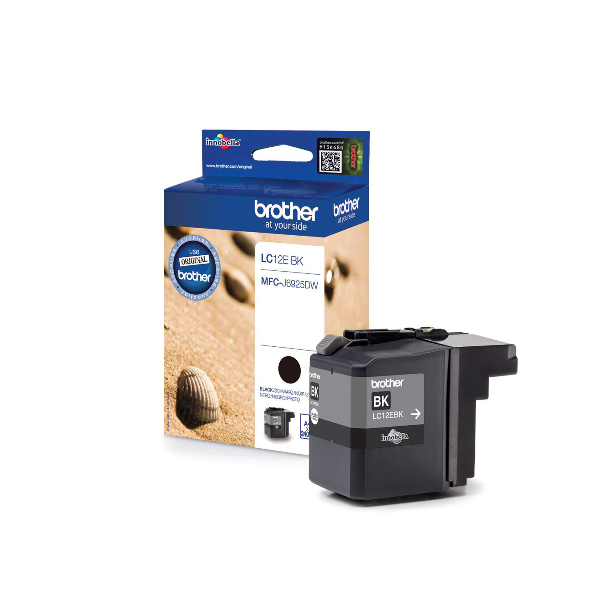 Brother LC12EBK - capacity XL - nero - originale - cartuccia d'inchiostro - per Brother MFC-J6925DW; INKvestment Business Smart Pro MFC-J6925DW