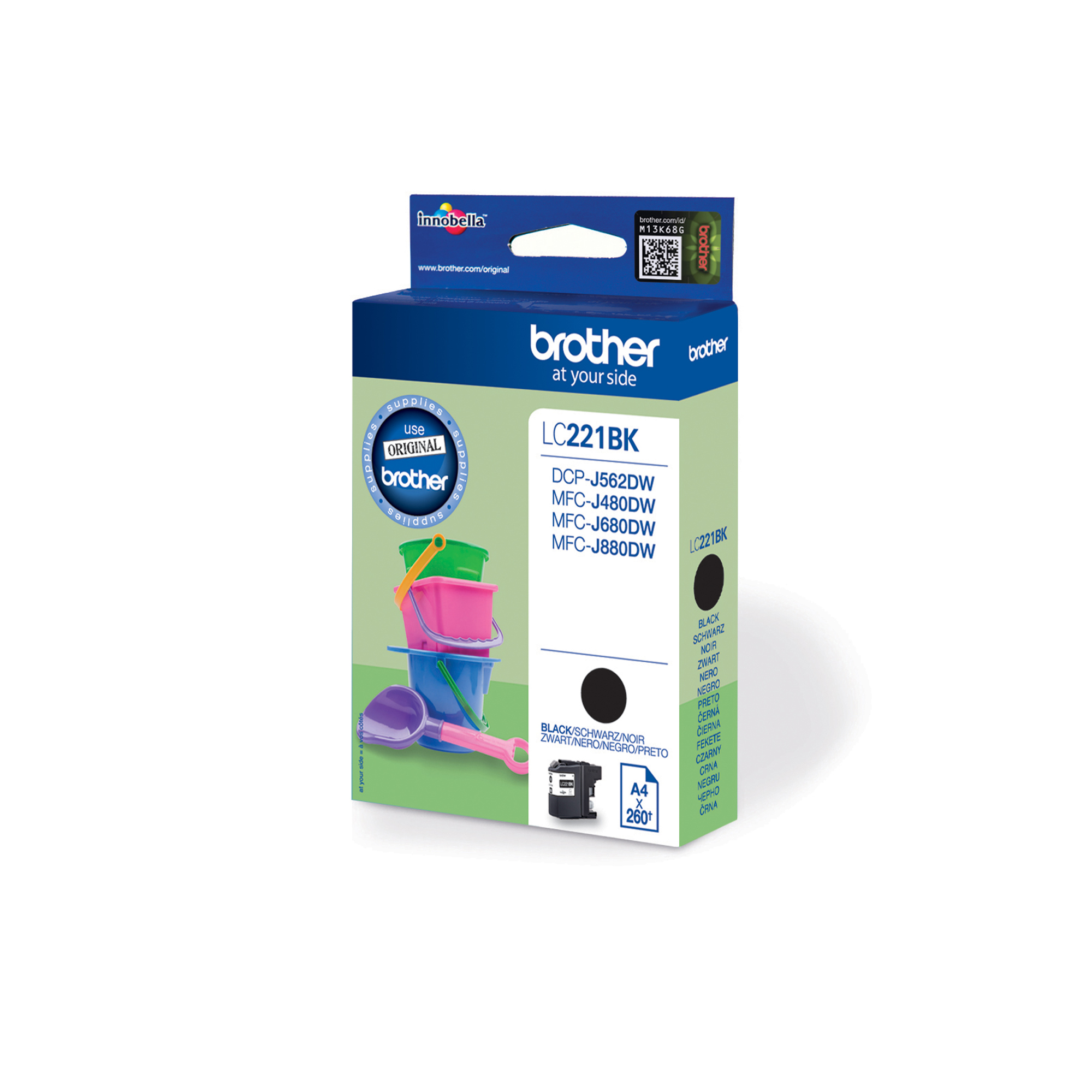 Brother LC221BK - Nero - originale - cartuccia d'inchiostro - per Brother DCP-J562DW, MFC-J480DW, MFC-J680DW, MFC-J880DW
