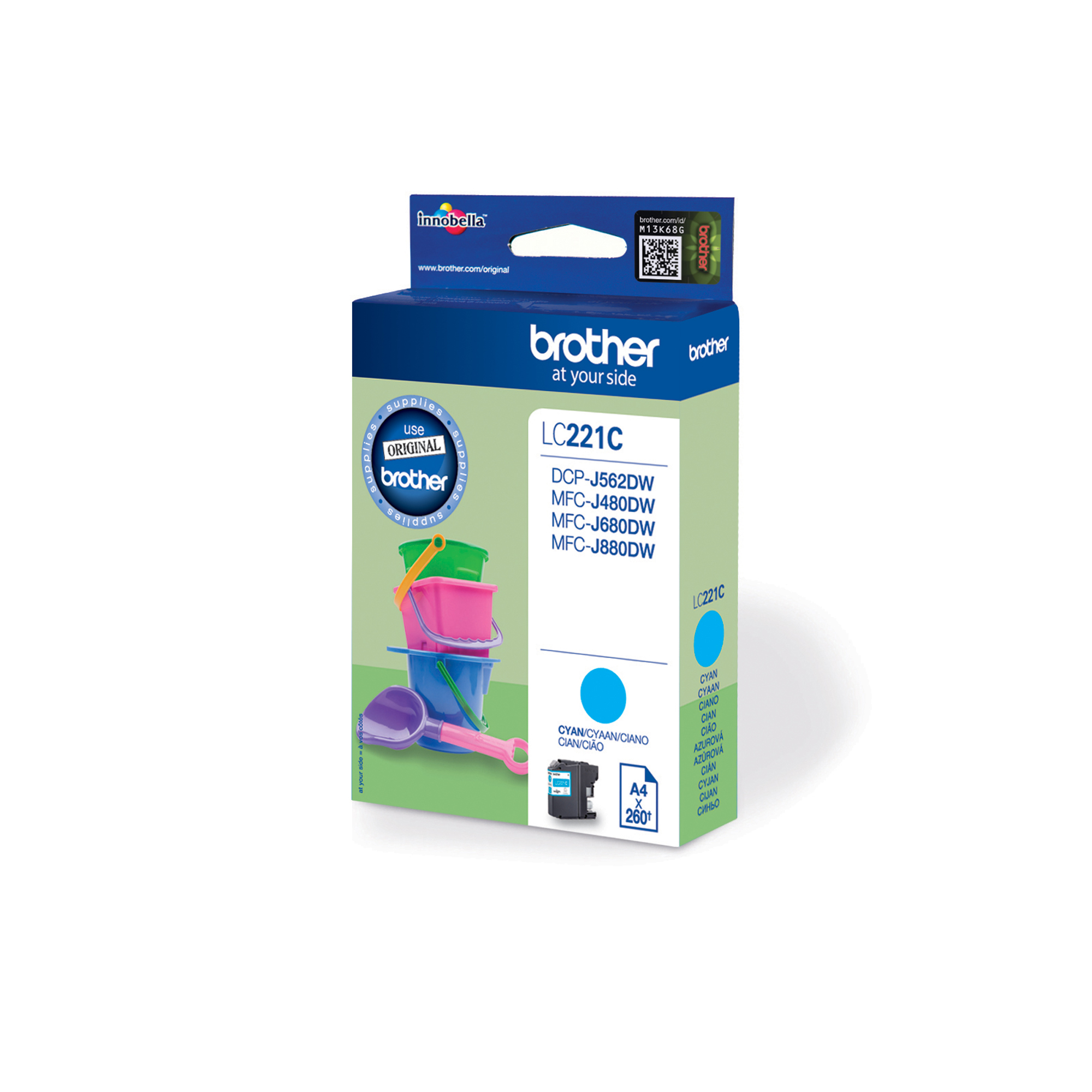 Brother LC221C - Ciano - originale - cartuccia d'inchiostro - per Brother DCP-J562DW, MFC-J480DW, MFC-J680DW, MFC-J880DW