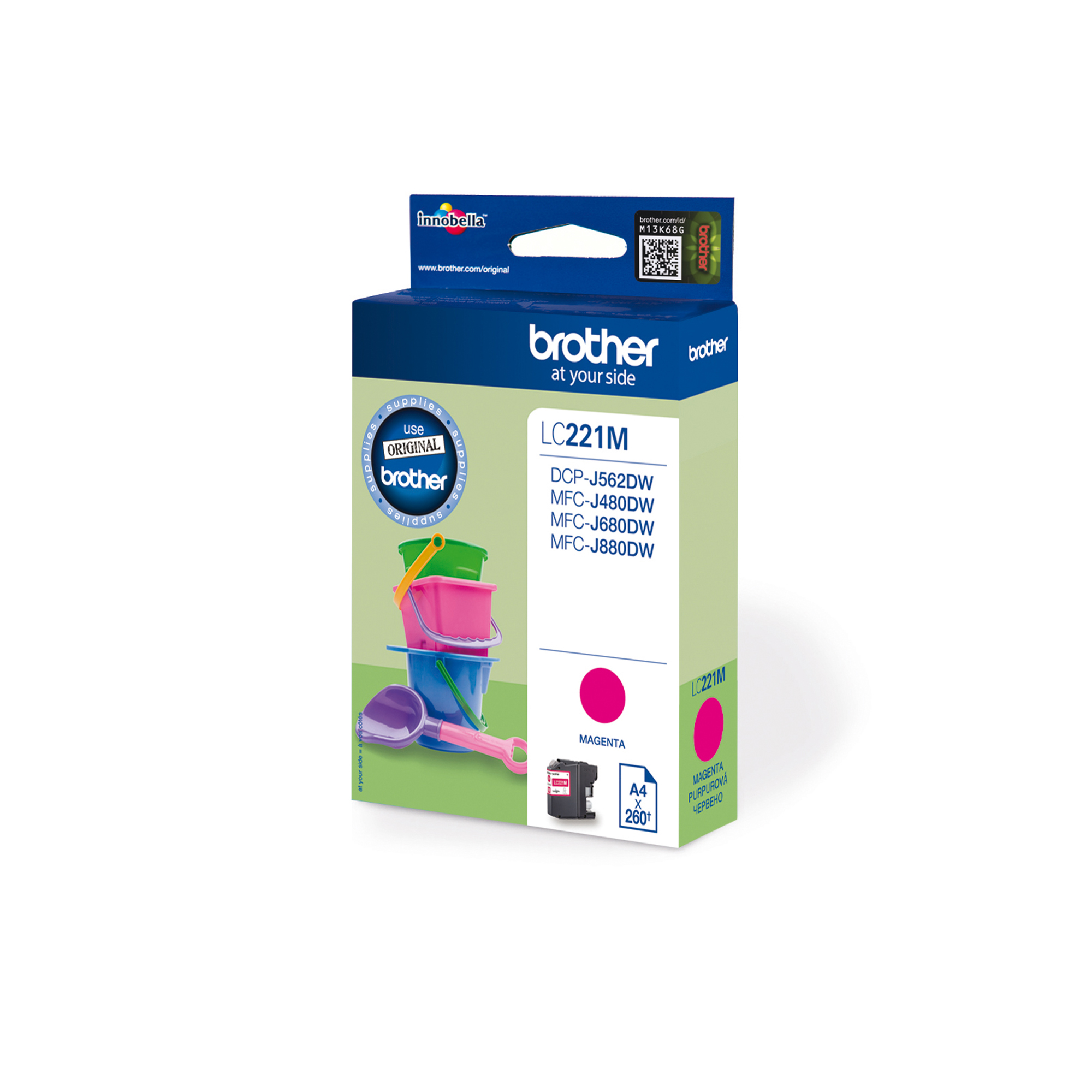 Brother LC221M - Magenta - originale - cartuccia d'inchiostro - per Brother DCP-J562DW, MFC-J480DW, MFC-J680DW, MFC-J880DW