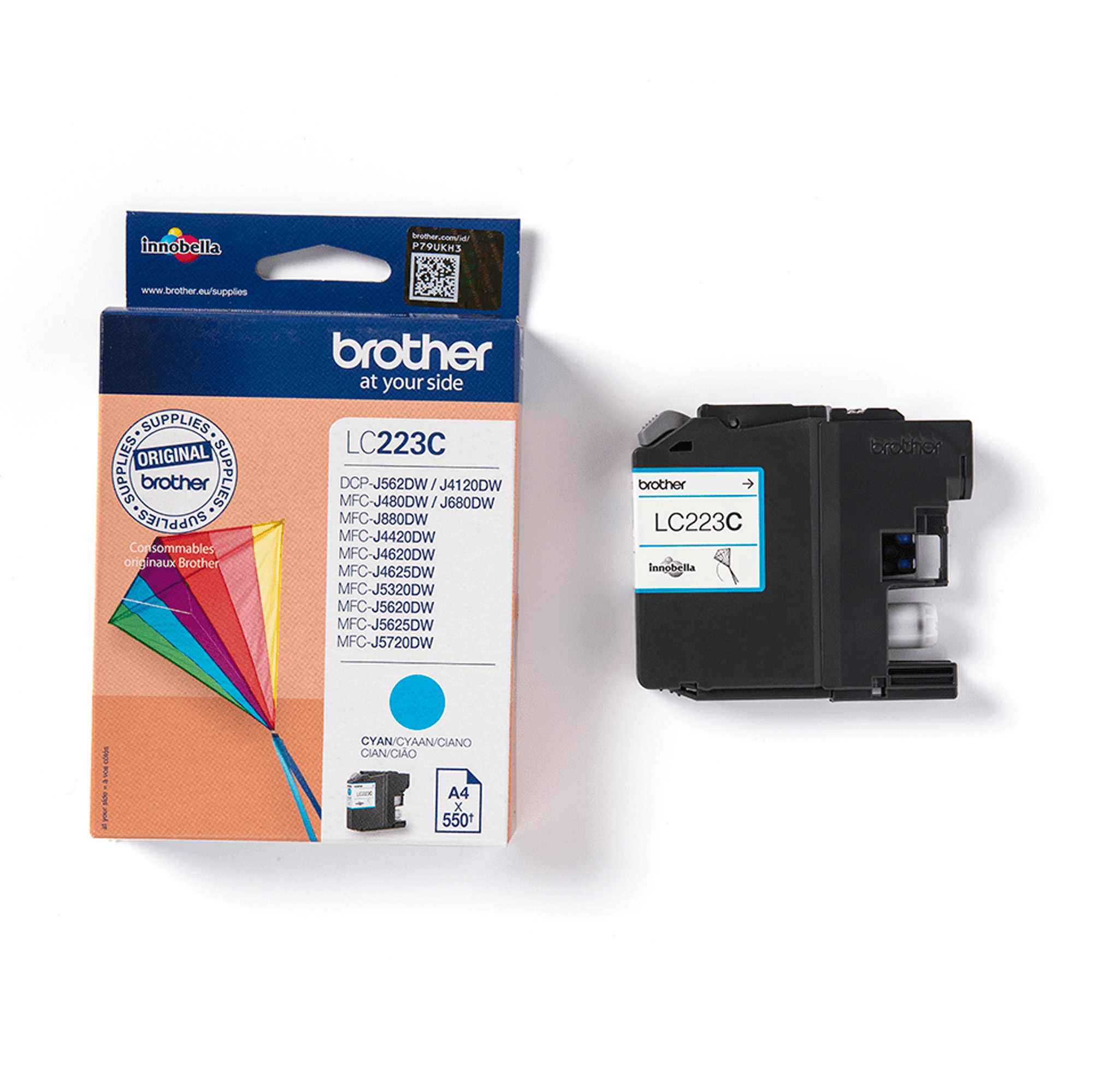 Brother LC223C - Ciano - originale - cartuccia d'inchiostro - per Brother DCP-J4120, J562, MFC-J4625, J480, J5320, J680, J880; Business Smart MFC-J4420