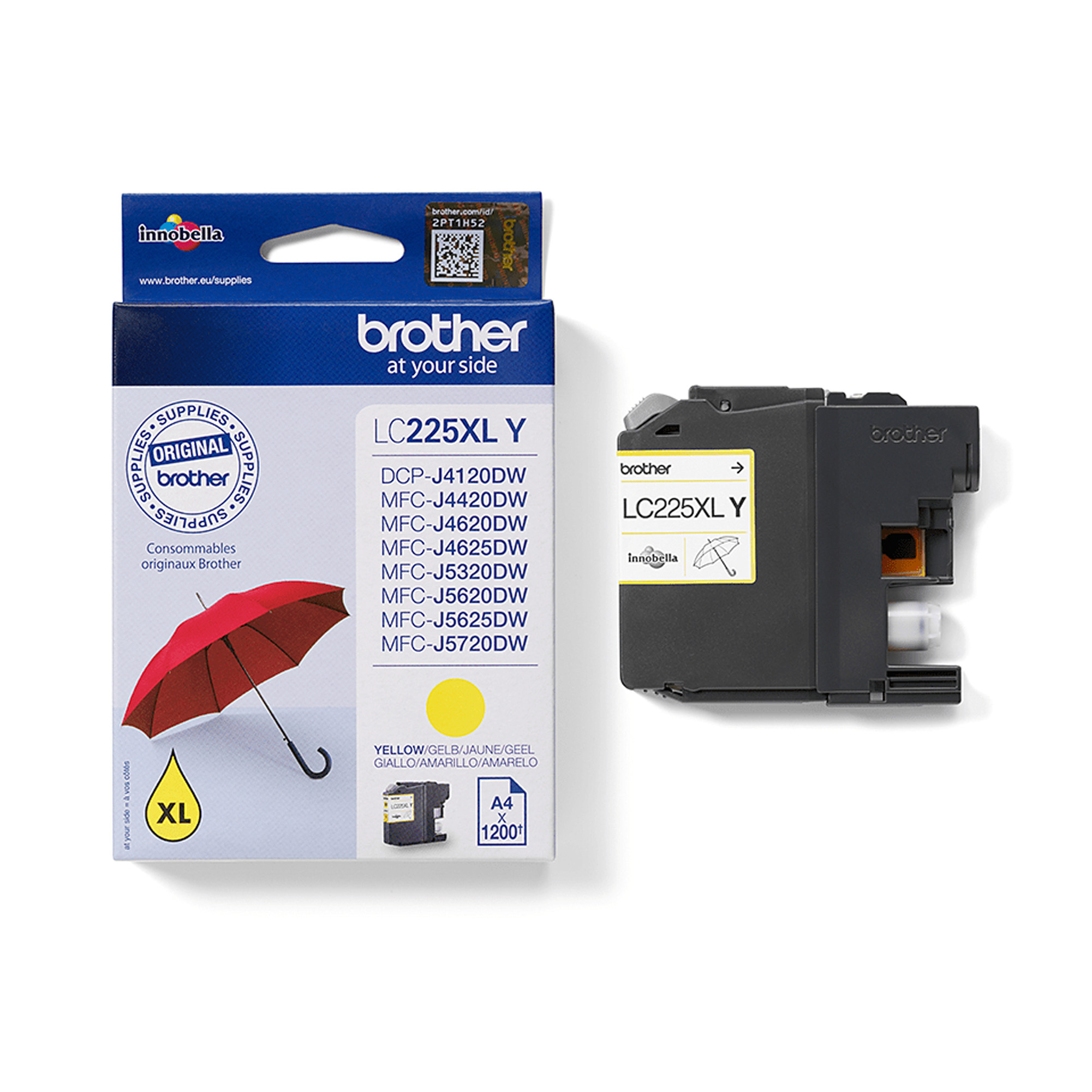 Brother LC225XLY - Giallo - originale - cartuccia d'inchiostro - per Brother DCP-J4120, MFC-J4420, J4620, J5320, J5620, J5625, J5720; Business Smart MFC-J4420