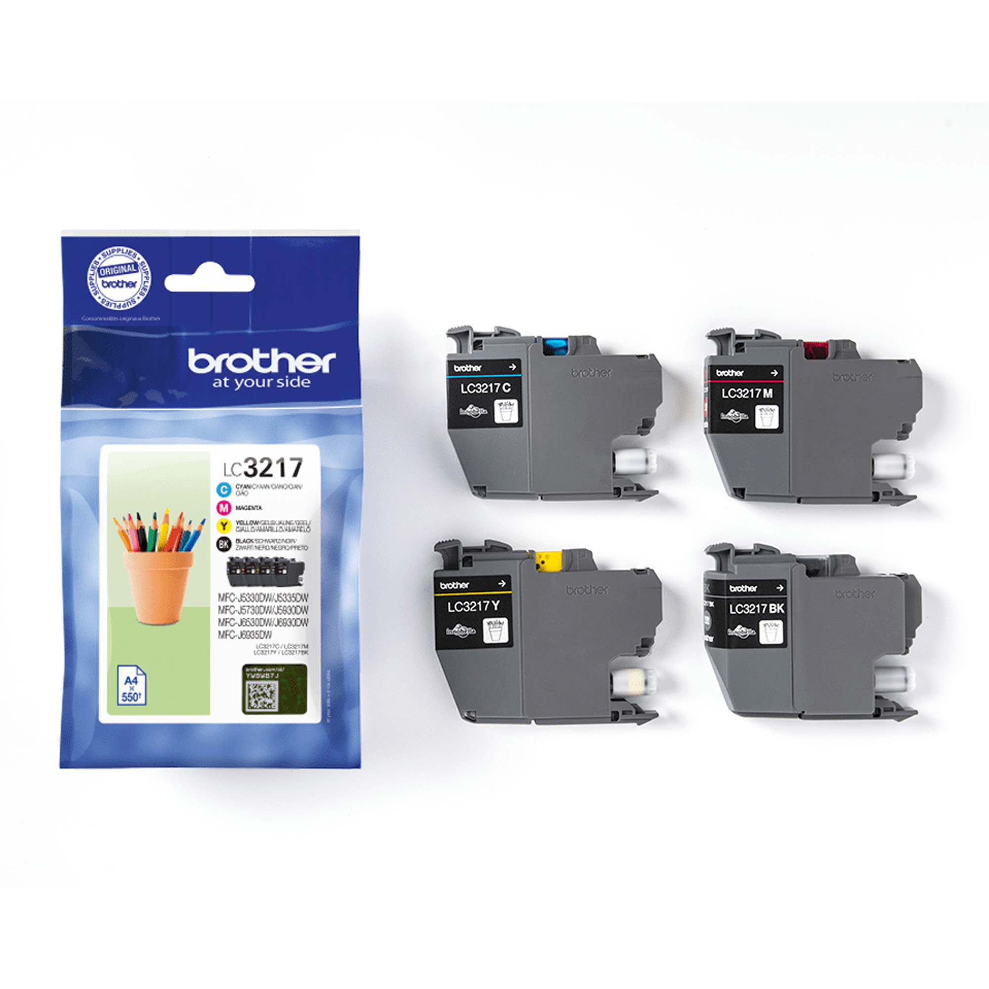 Brother LC3217 Confezione multipla - Confezione da 4 - nero, giallo, ciano, magenta - originale - cartuccia d'inchiostro - per Brother MFC-J5330, J5730, J5930, J6530, J6935; Business Smart Pro MFC-J6930