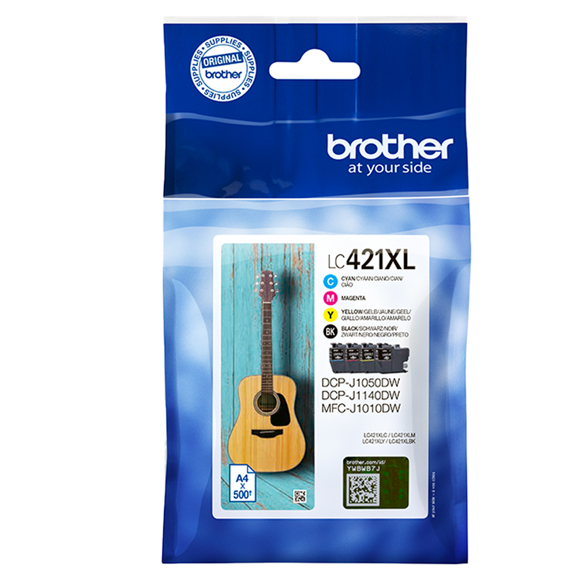 Brother LC421XL - Confezione da 4 - XL - nero, giallo, ciano, magenta - originale - cartuccia d'inchiostro - per Brother DCP-J1140DW, MFC-J1010DW, MFC-J1012DW