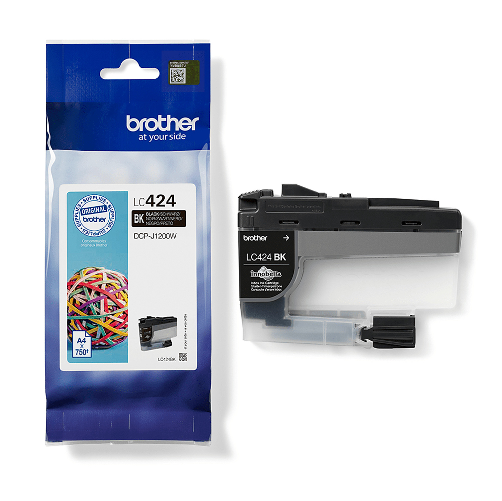 Brother LC424BK - Nero - originale - cartuccia d'inchiostro - per Brother DCP-J1200W