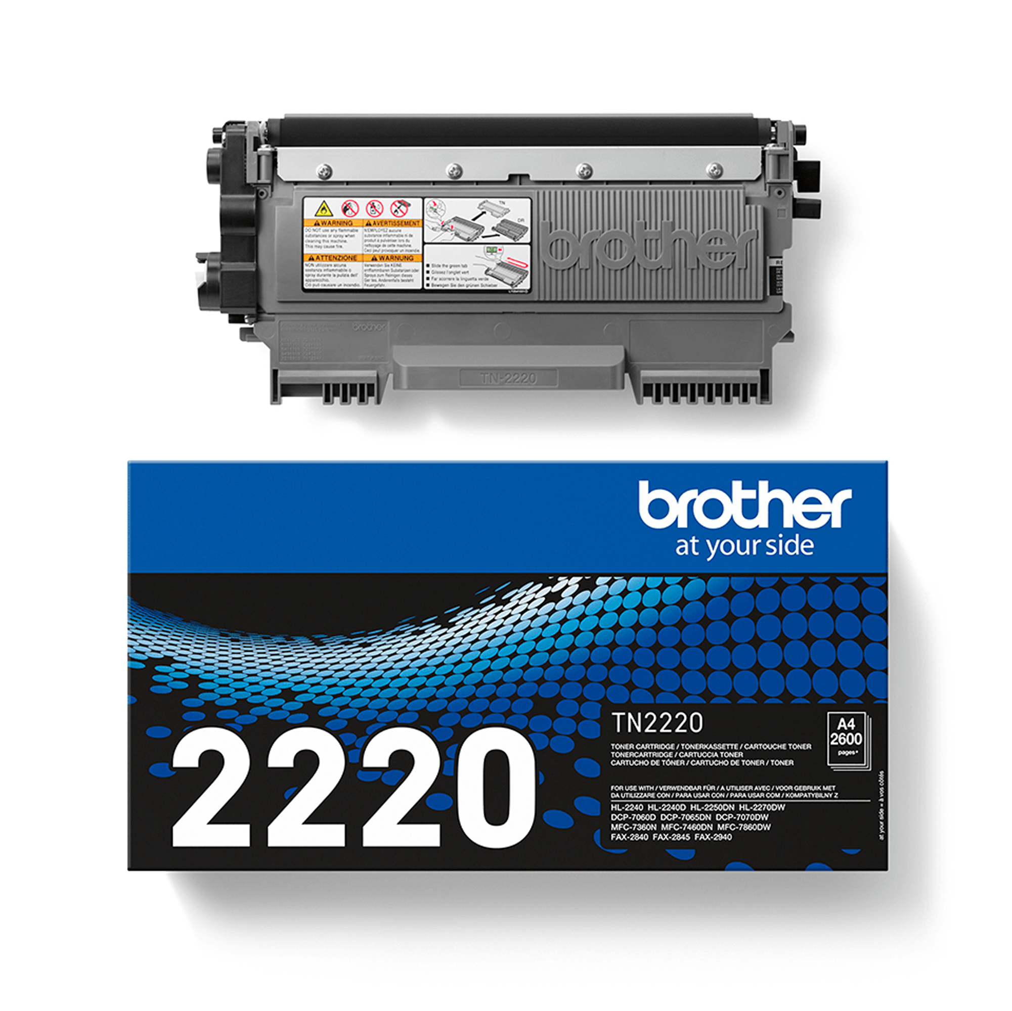 Brother TN2220 - Nero - originale - cartuccia toner - per Brother DCP-7060, 7065, 7070, HL-2220, 2240, 2250, 2270, MFC-7360, 7460, 7860; FAX-2840