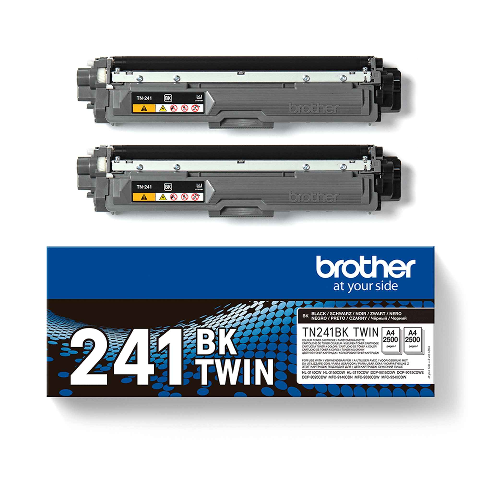 Brother TN241BK - Confezione da 2 - nero - originale - cartuccia toner - per Brother DCP-9015, DCP-9020, HL-3140, HL-3150, HL-3170, MFC-9140, MFC-9330, MFC-9340