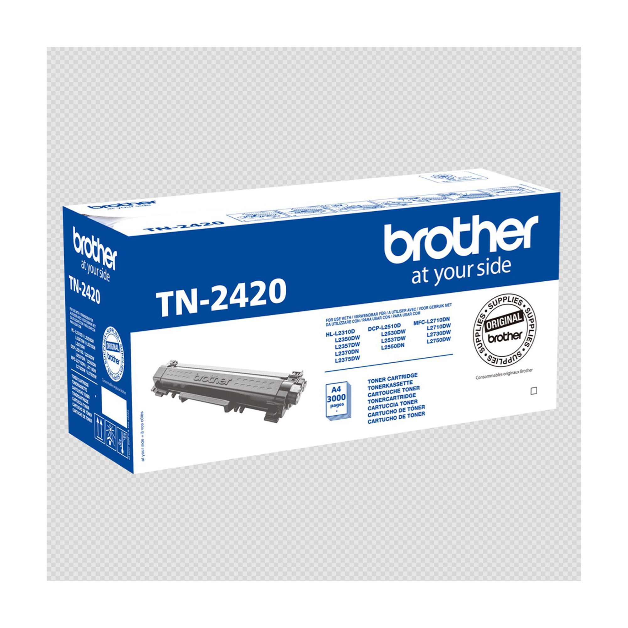 Brother TN2420 - Alta resa - nero - originale - cartuccia toner - per Brother DCP-L2510, L2530, L2537, L2550, HL-L2350, L2370, L2375, MFC-L2713, L2730, L2750