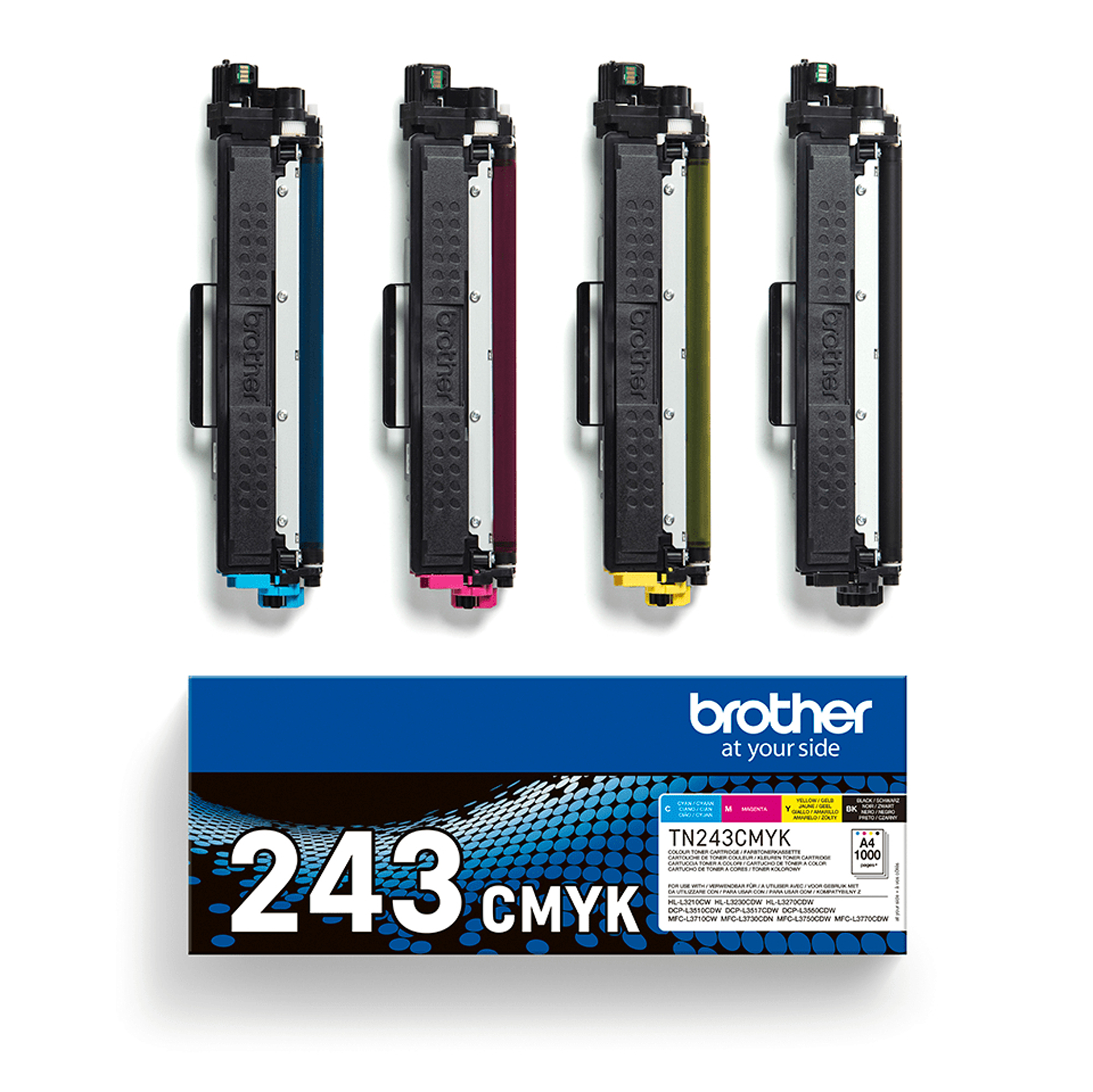 Brother TN243CMYK Value Pack - Confezione da 4 - nero, giallo, ciano, magenta - originale - cartuccia toner - per Brother DCP-L3510, L3517, L3550, HL-L3210, L3230, L3270, MFC-L3710, L3730, L3750, L3770