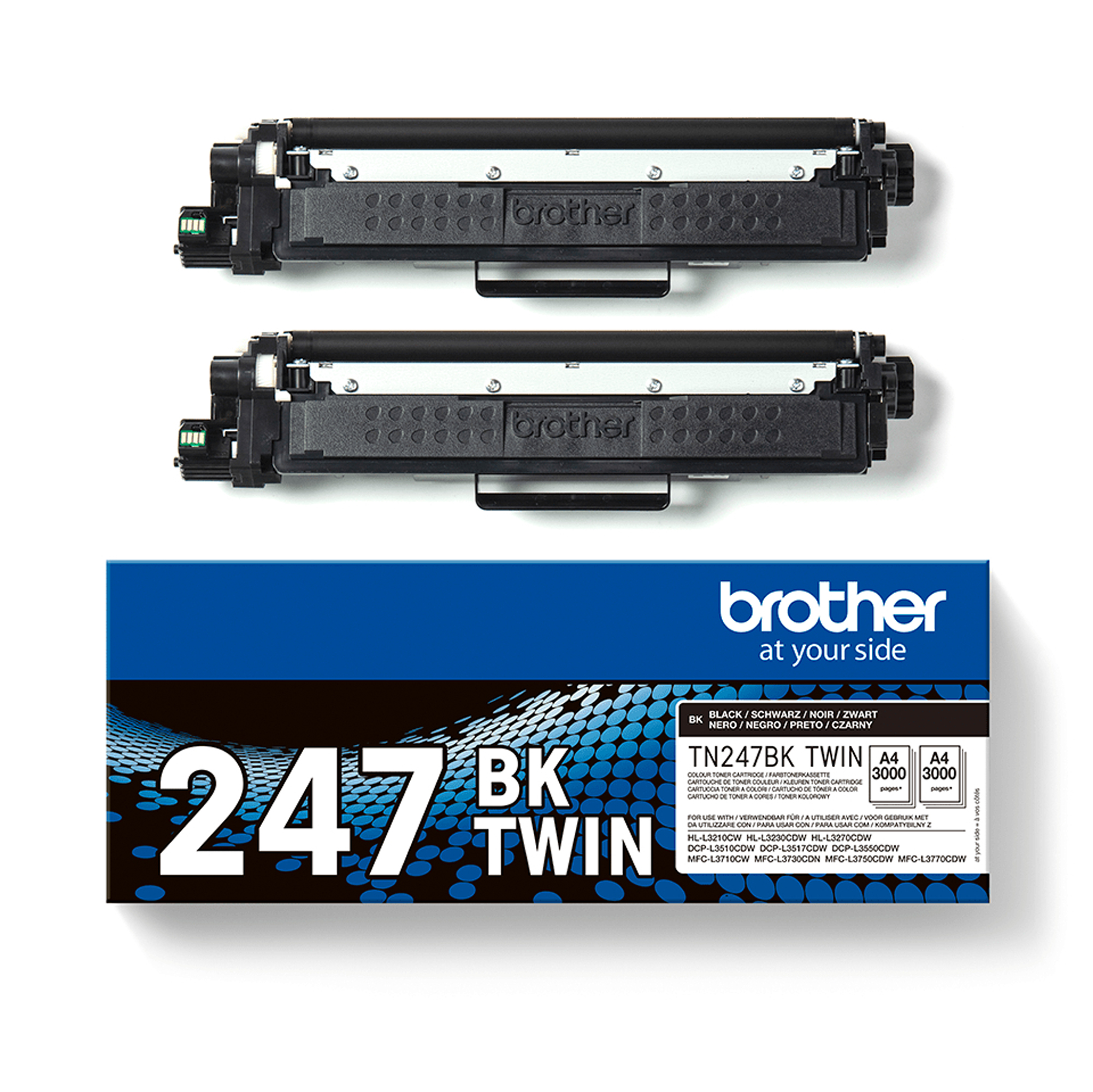 Brother TN247BK TWIN - Confezione da 2 - Alta resa - nero - originale - cartuccia toner - per Brother DCP-L3510, L3517, L3550, HL-L3270, L3290, MFC-L3710, L3730, L3750, L3770
