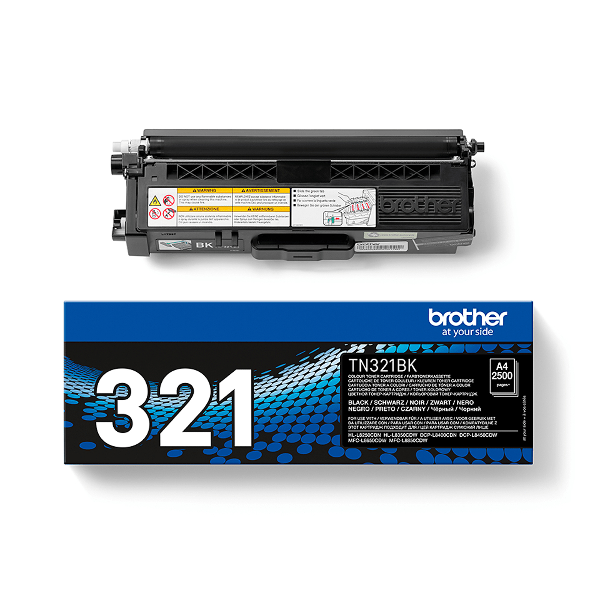 Brother TN321BK - Nero - originale - cartuccia toner - per Brother DCP-L8400, DCP-L8450, HL-L8250, HL-L8350, MFC-L8650, MFC-L8850