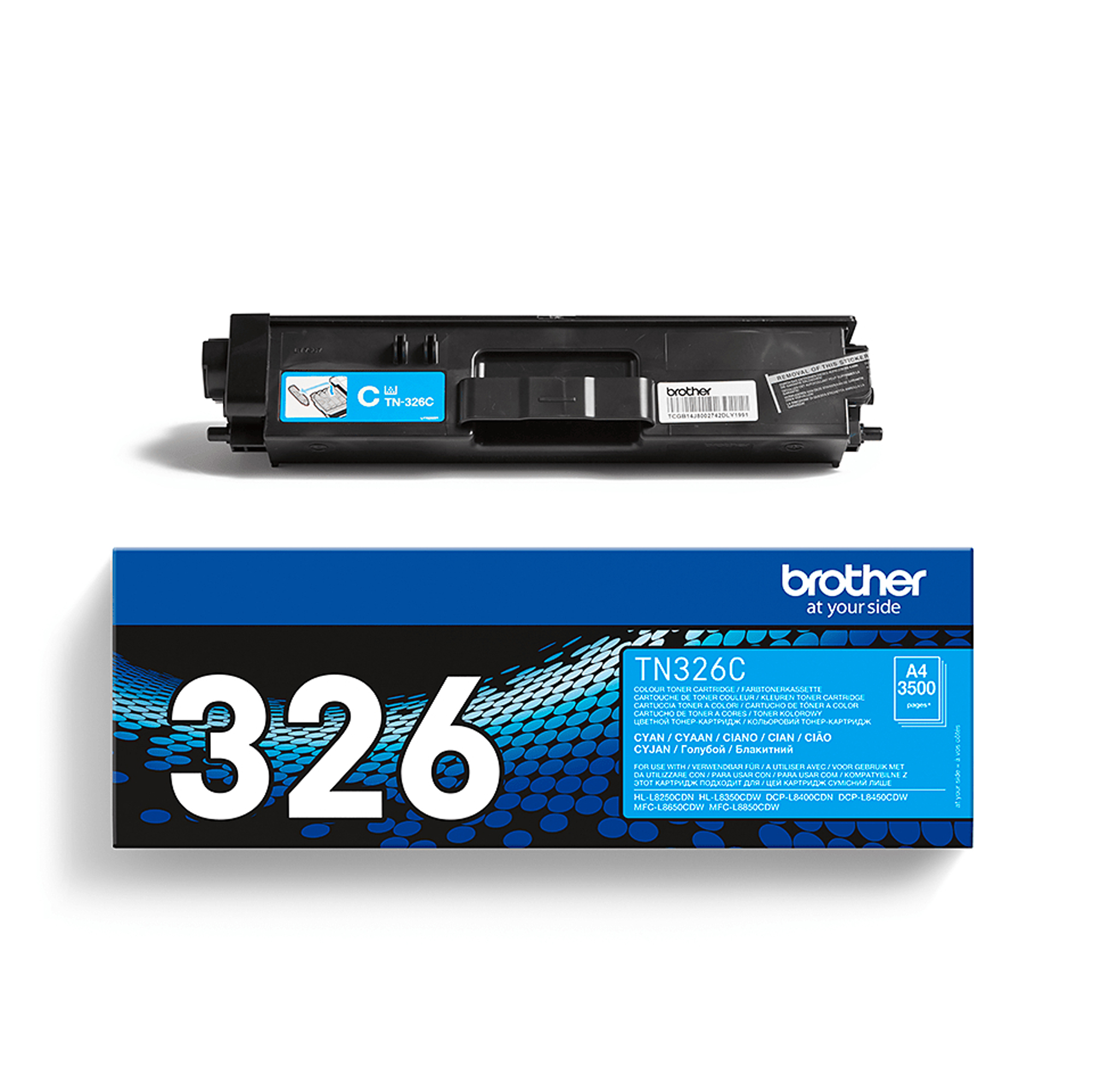 Brother TN326C - Ciano - originale - cartuccia toner - per Brother DCP-L8400, DCP-L8450, HL-L8250, HL-L8350, MFC-L8650, MFC-L8850