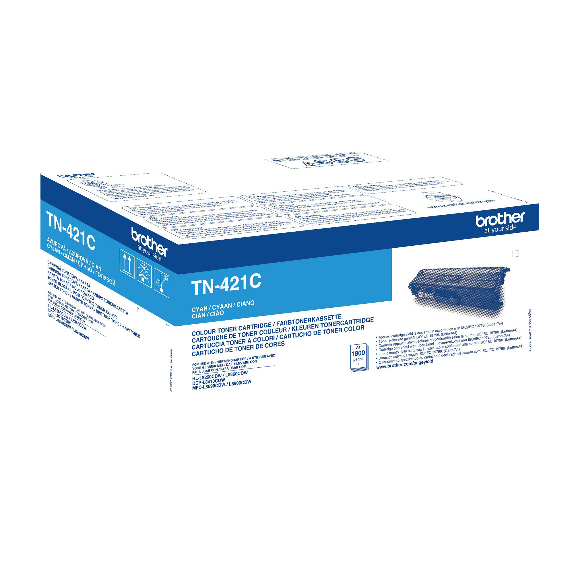 Brother TN421C - Ciano - originale - cartuccia toner - per Brother DCP-L8410, HL-L8260, HL-L8360, MFC-L8690, MFC-L8900