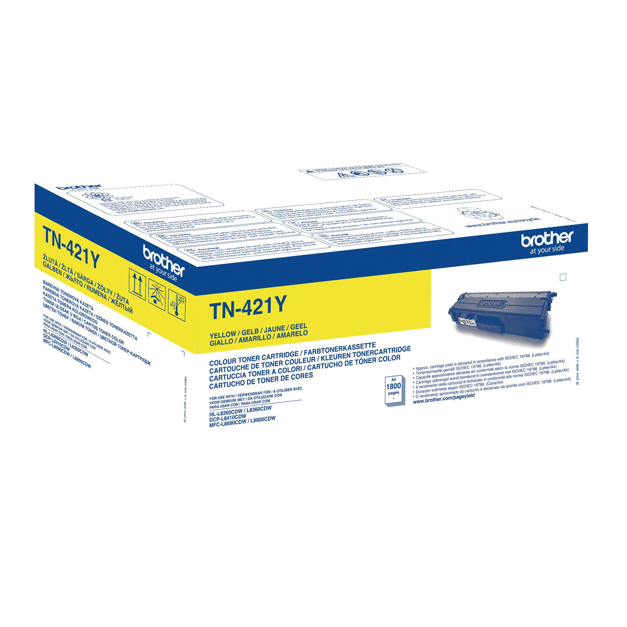 Brother TN421Y - Giallo - originale - cartuccia toner - per Brother DCP-L8410, HL-L8260, HL-L8360, MFC-L8690, MFC-L8900