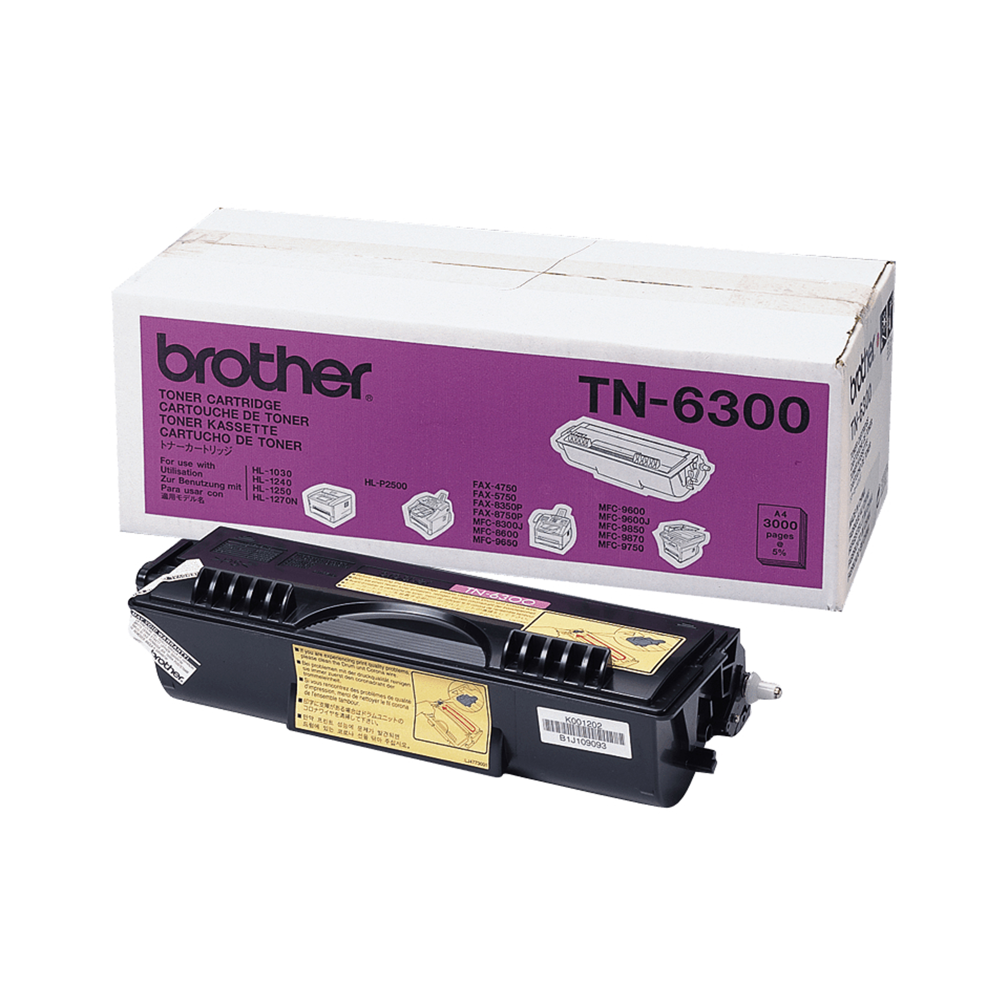 Brother TN-6300, 3000 pagine, Nero, 1 pz