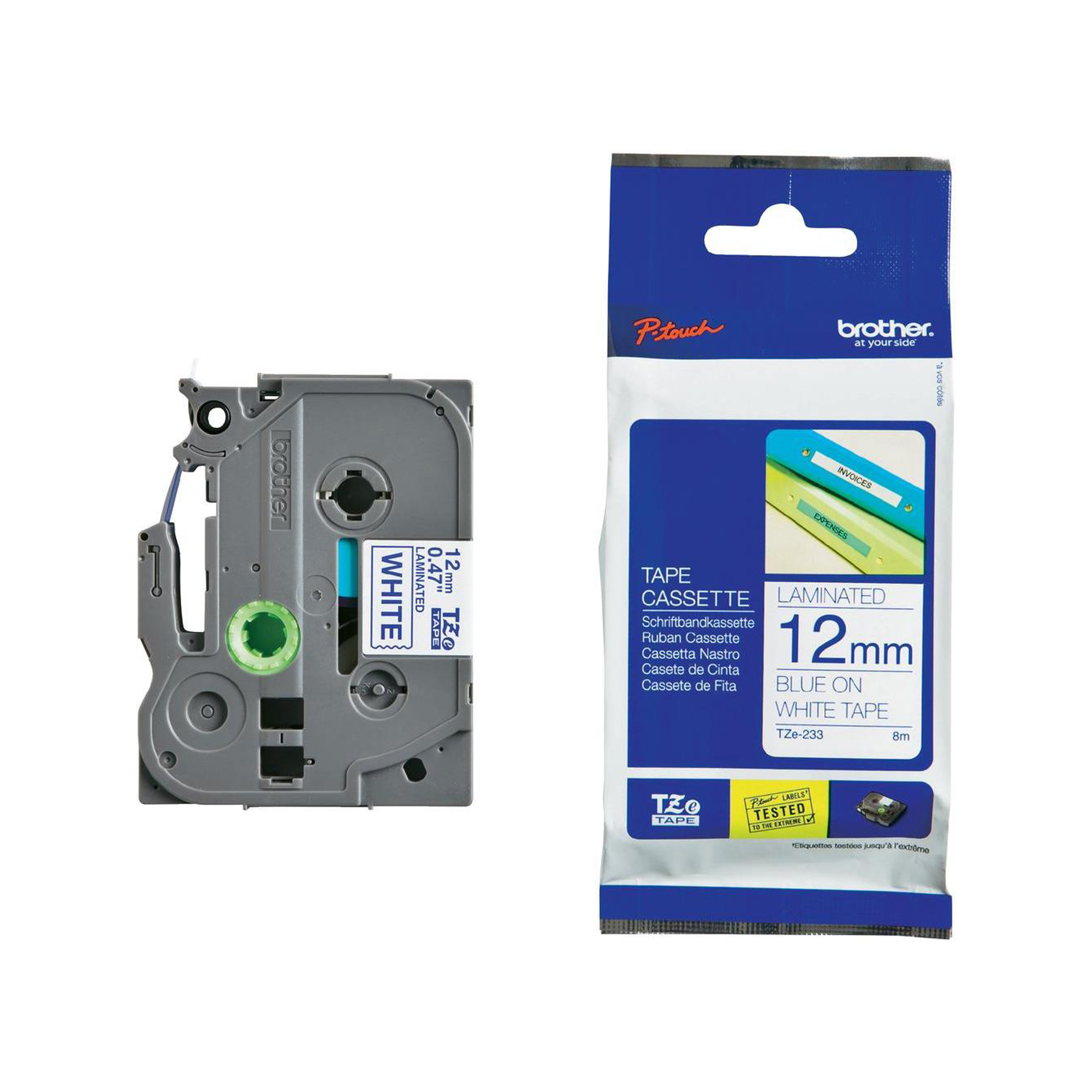 NASTRO TIPO TZ 12MM BLU/BIANCO
