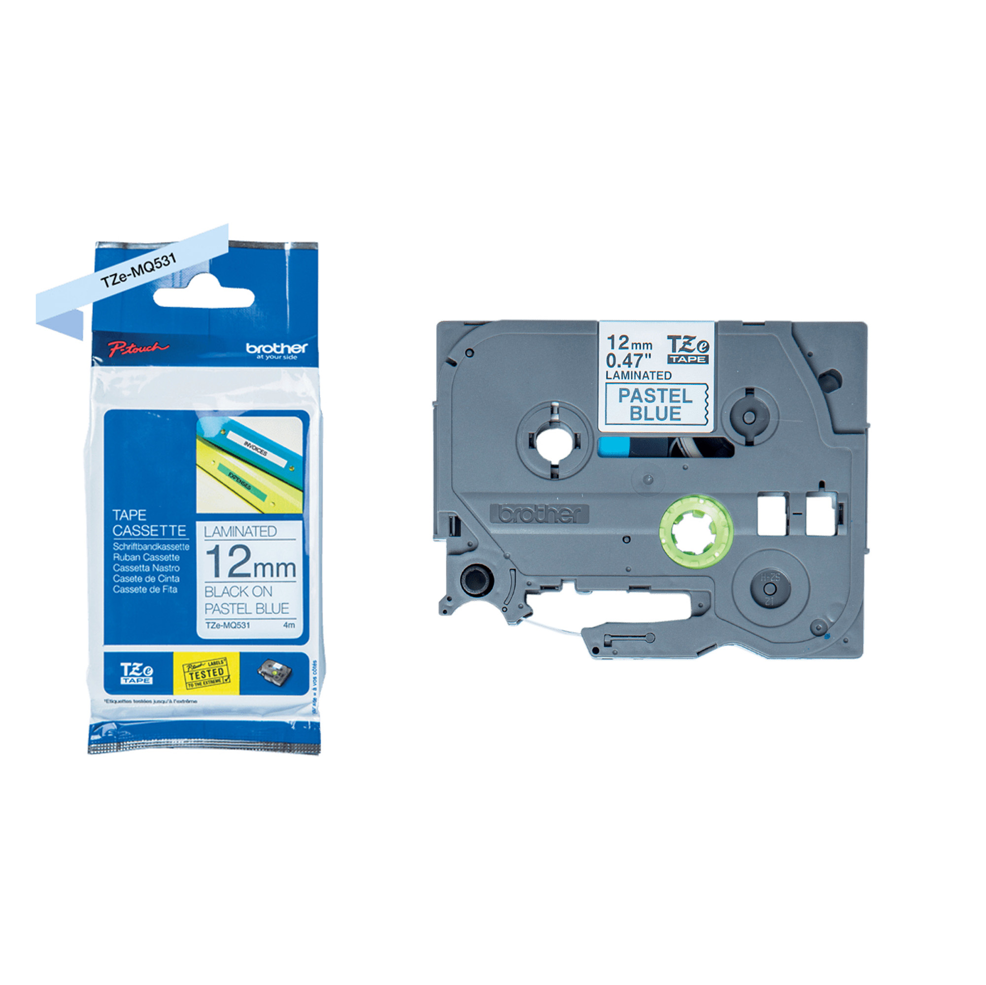 Brother TZe-MQ531 - Nero su blu pastello - …
