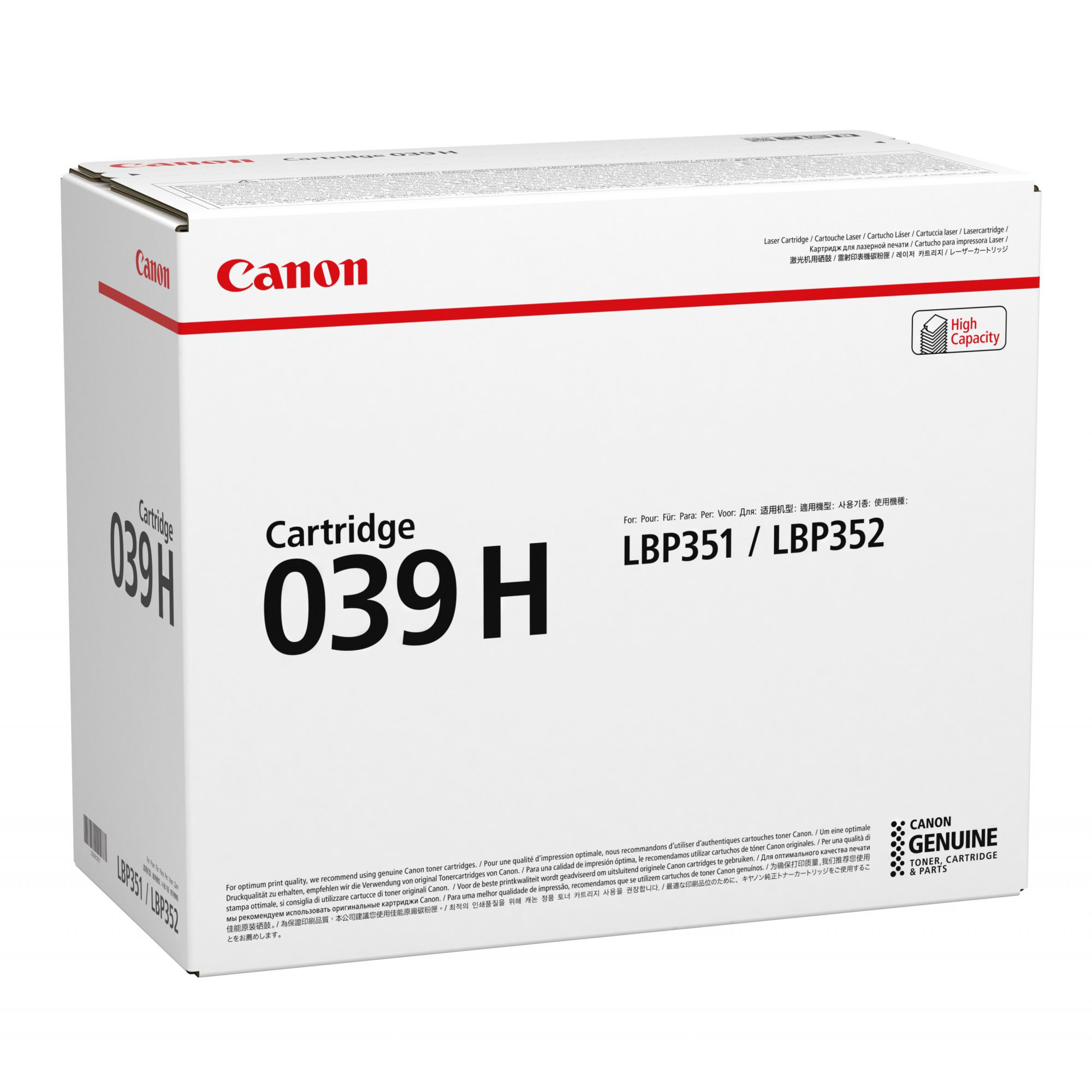 Canon 039 H - Nero - originale - cartuccia toner - per imageCLASS LBP351dn, LBP351x, LBP352dn, LBP352x; i-SENSYS LBP351x, LBP352x; Satera LBP351i