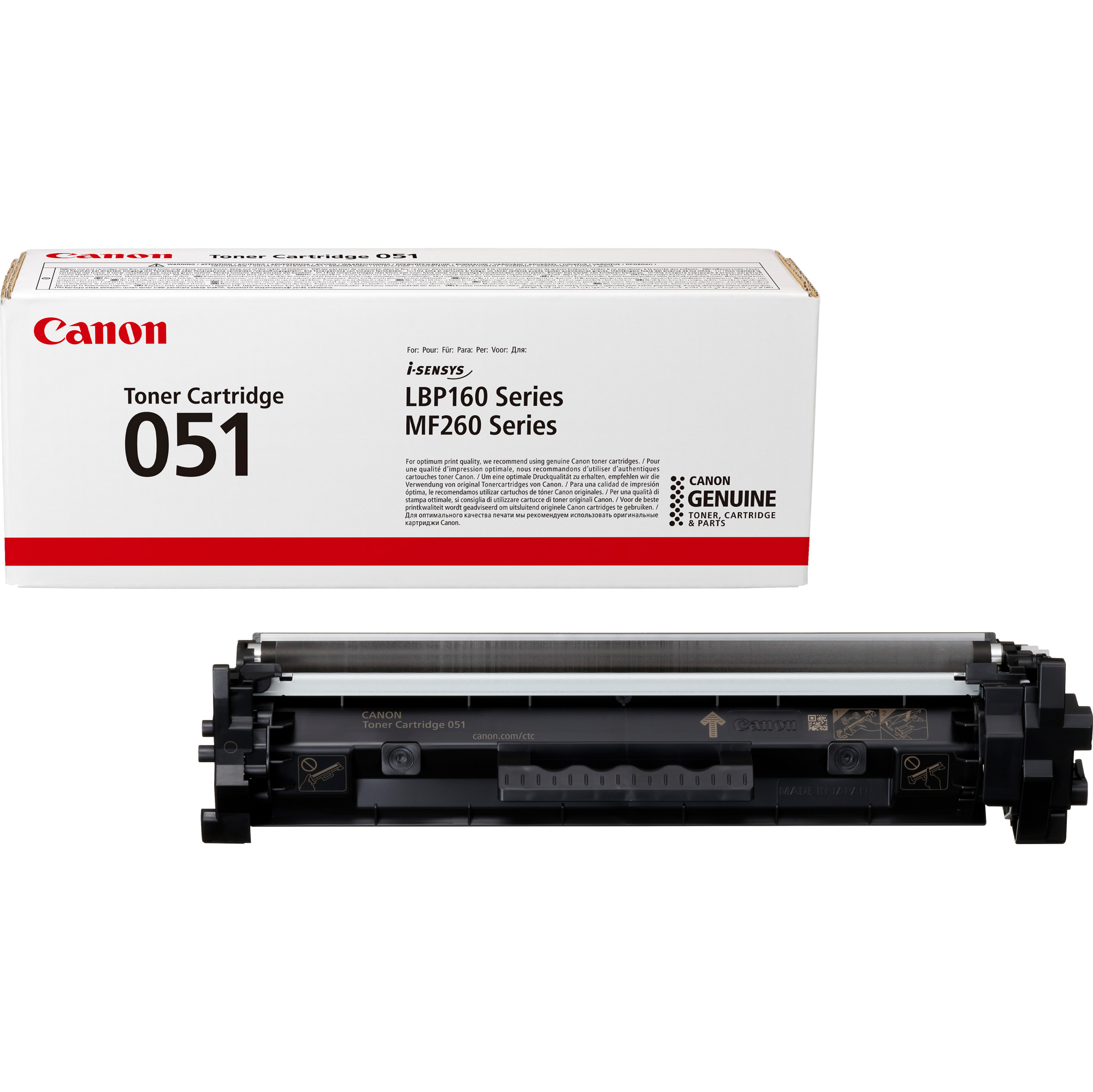 Canon 051 - Nero - originale - cartuccia toner - per imageCLASS MF262, MF264, MF267, MF269; i-SENSYS MF264, MF267, MF269; Satera LBP161, LBP162