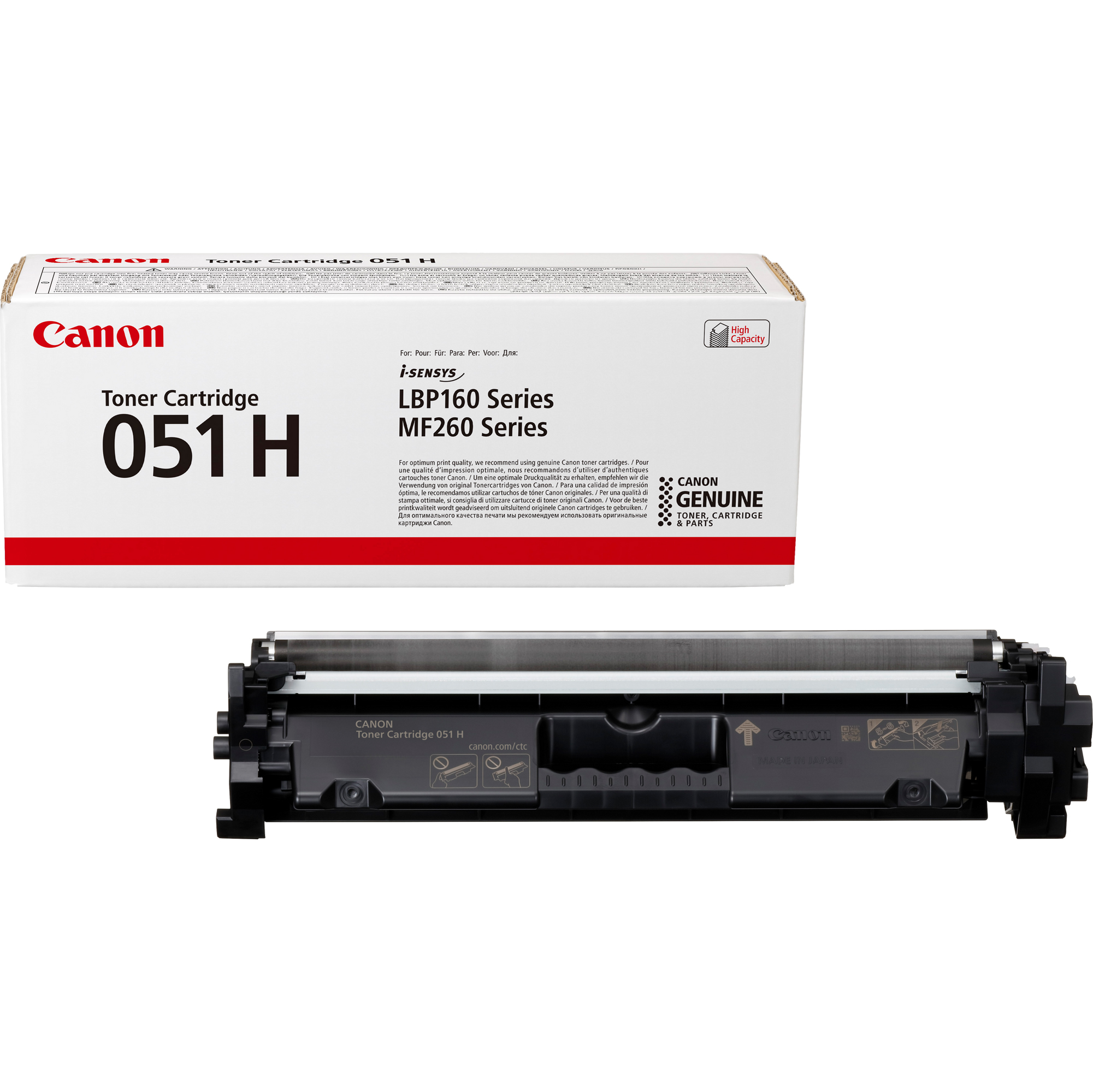 Canon 051 H - Alta capienza - nero - originale - cartuccia toner - per imageCLASS MF262, MF264, MF267, MF269; i-SENSYS MF264, MF267, MF269; Satera LBP161, LBP162