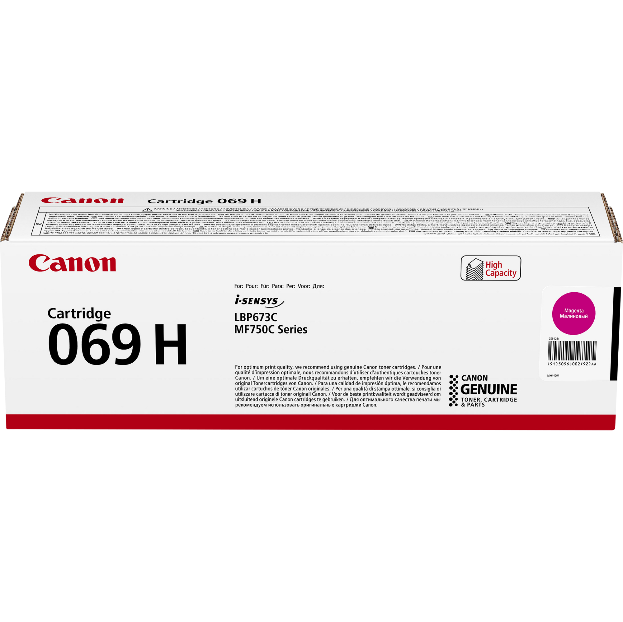 Canon 069H - Alta resa - magenta - originale - scatola - cartuccia toner - per i-SENSYS LBP673Cdw, LBP673dw, MF752Cdw