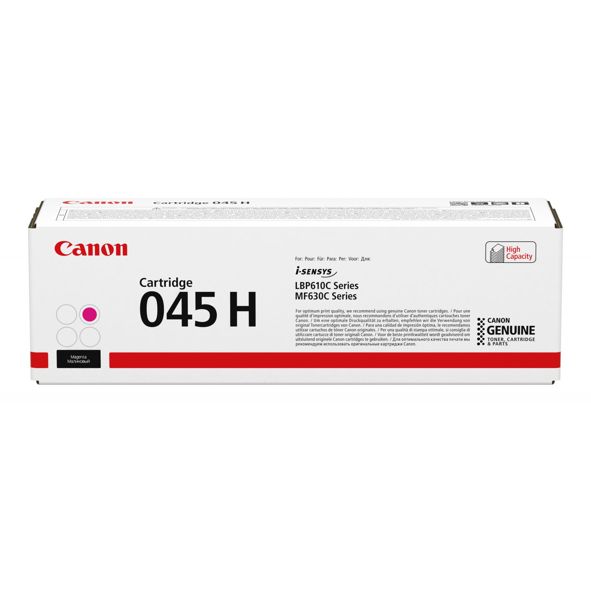 Canon 045 H - Alta capienza - magenta - originale - cartuccia toner - per ImageCLASS LBP612Cdw, MF632Cdw, MF634Cdw