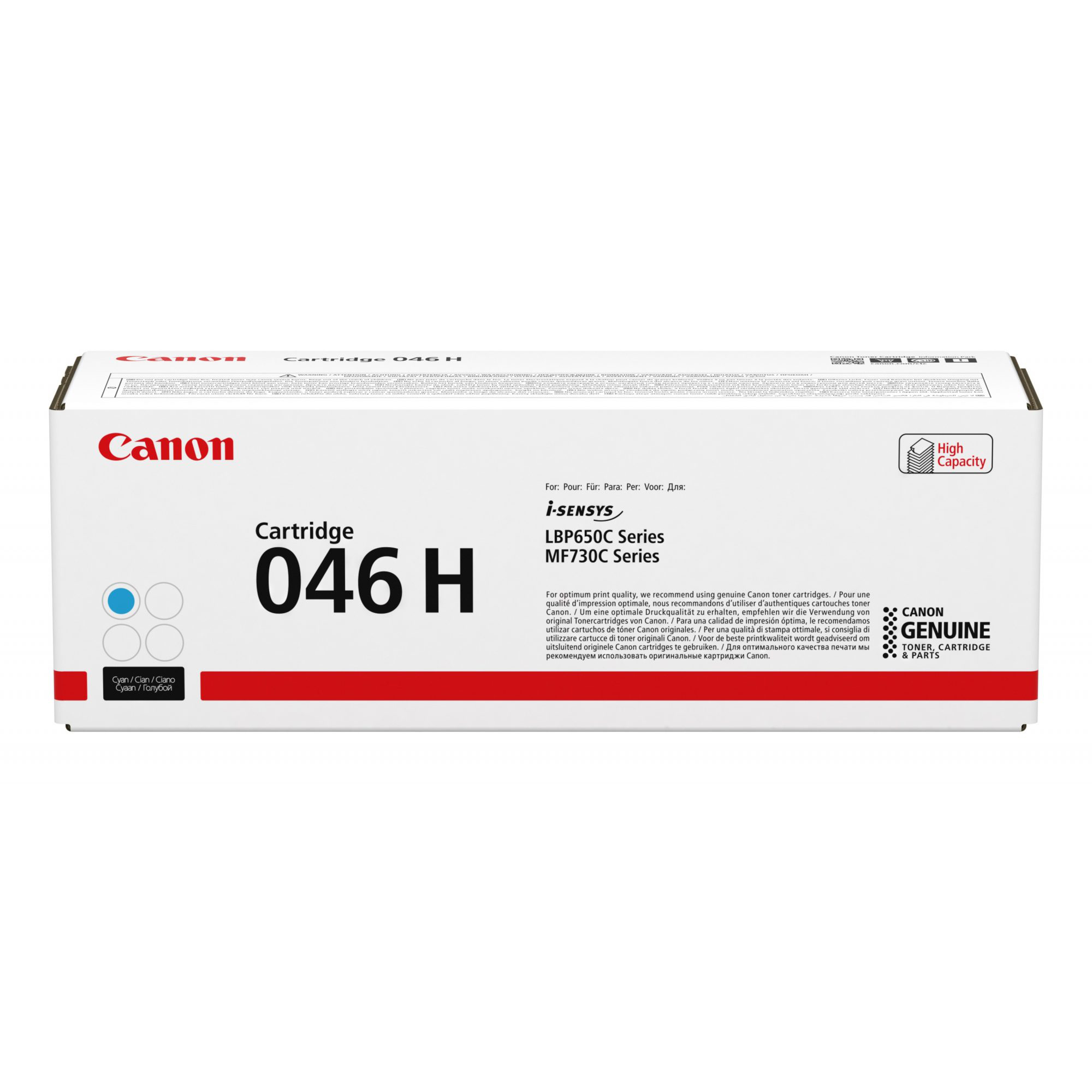 Canon 046 H - Alta capienza - ciano - originale - cartuccia toner - per ImageCLASS LBP654, MF731, MF733, MF735; i-SENSYS LBP653, LBP654, MF732, MF734, MF735
