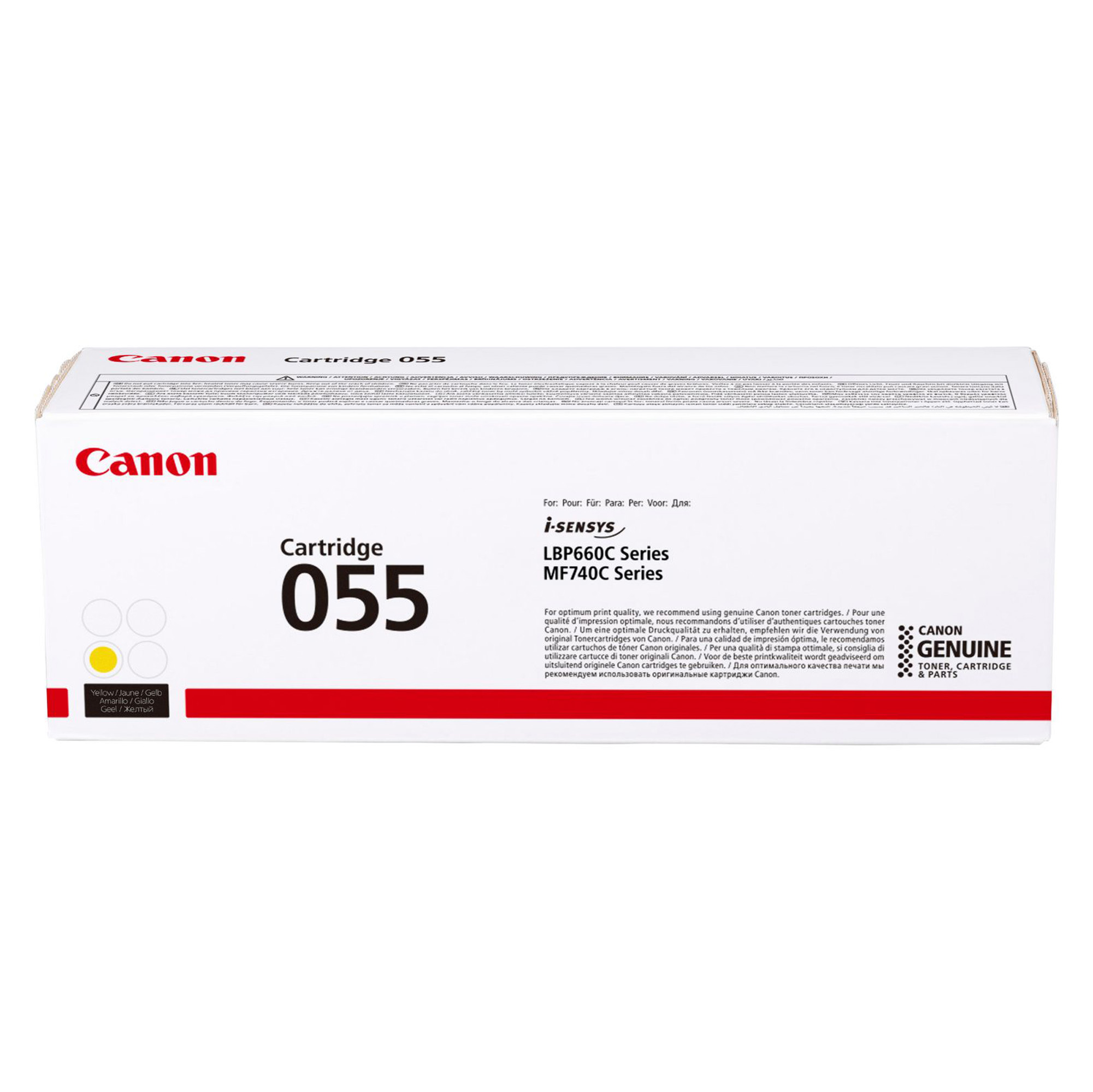 Canon 055 - Giallo - originale - cartuccia toner - per imageCLASS LBP664, MF745; i-SENSYS LBP663, LBP664, MF742, MF744, MF746; Satera LBP662