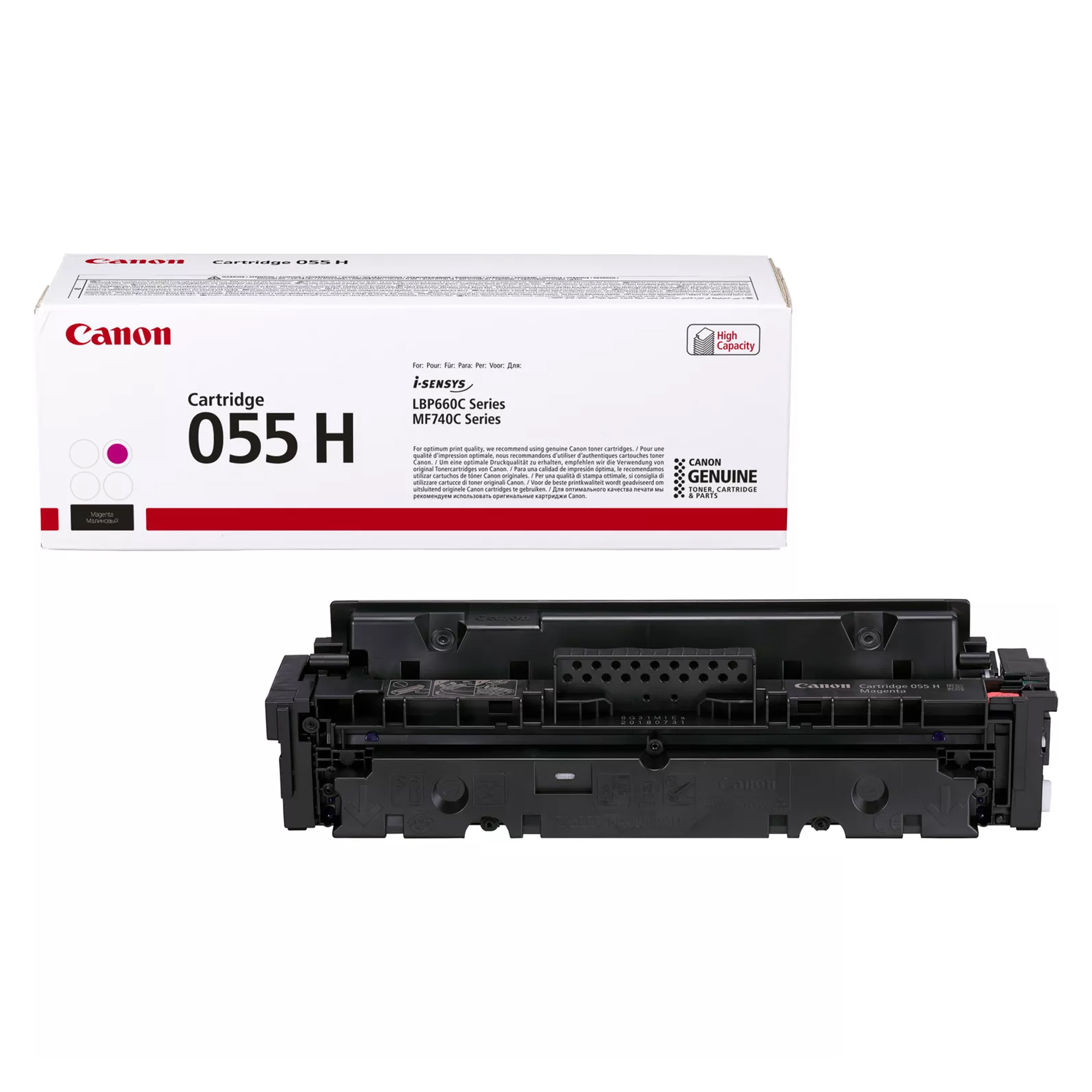 Canon 055 H - Alta capienza - magenta - originale - cartuccia toner - per imageCLASS LBP664, MF745; i-SENSYS LBP663, LBP664, MF742, MF744, MF746; Satera LBP662