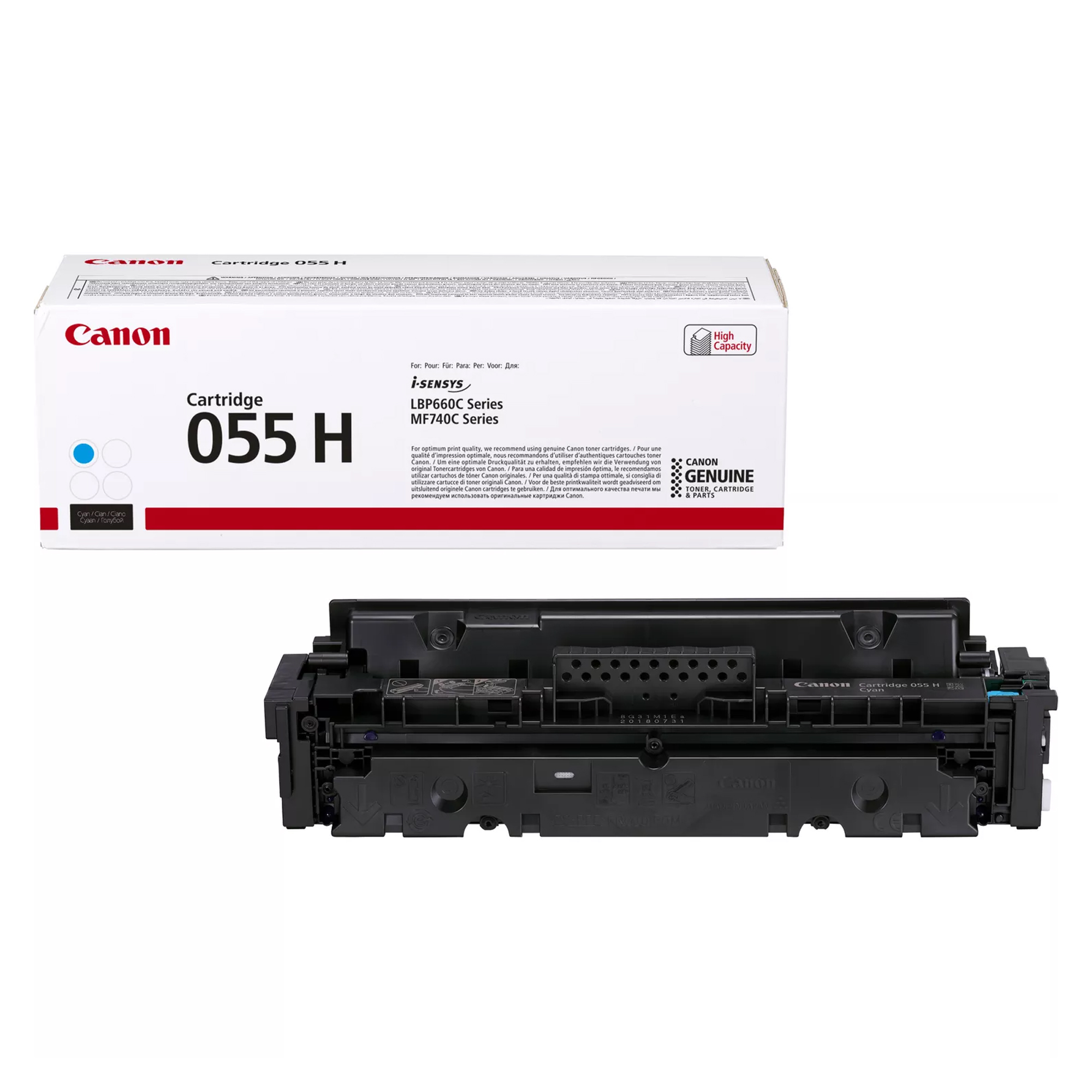 Canon 055 H - Alta capienza - ciano - originale - cartuccia toner - per imageCLASS LBP664, MF745; i-SENSYS LBP663, LBP664, MF742, MF744, MF746; Satera LBP662