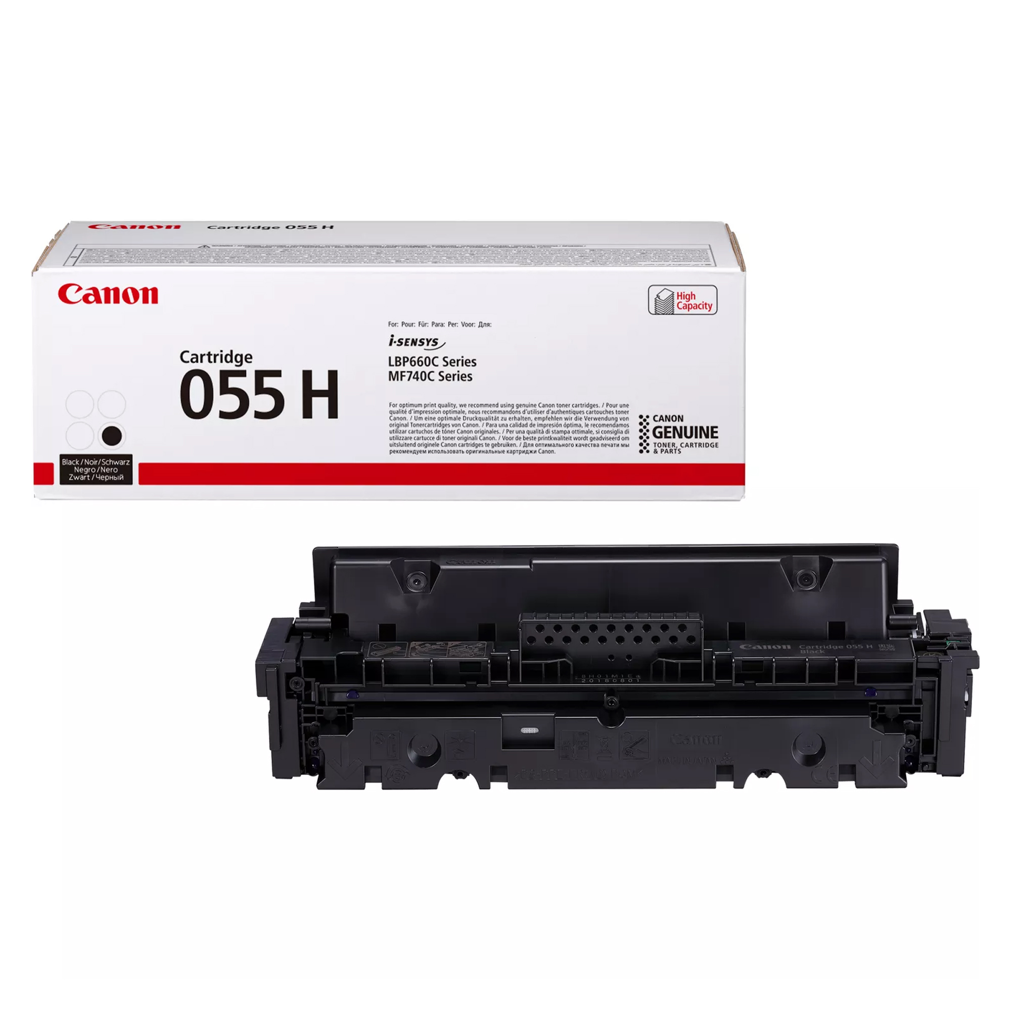 Canon 055 H - Alta capienza - nero - originale - cartuccia toner - per imageCLASS LBP664, MF745; i-SENSYS LBP663, LBP664, MF742, MF744, MF746; Satera LBP662