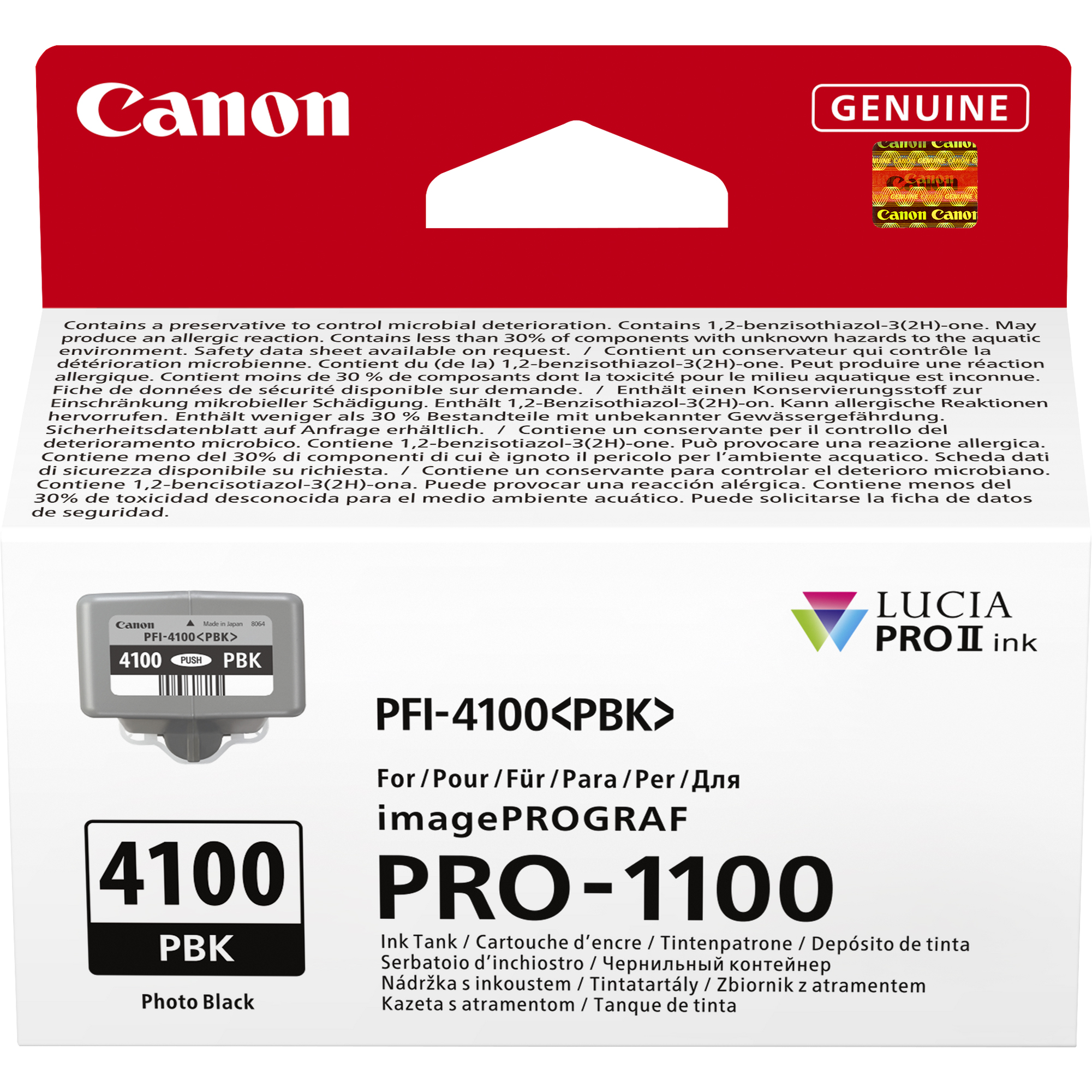 Canon PFI-4100 PBK - 80 ml - nero per foto - originale - confezione da appendere - serbatoio inchiostro - per imagePROGRAF PRO-1100