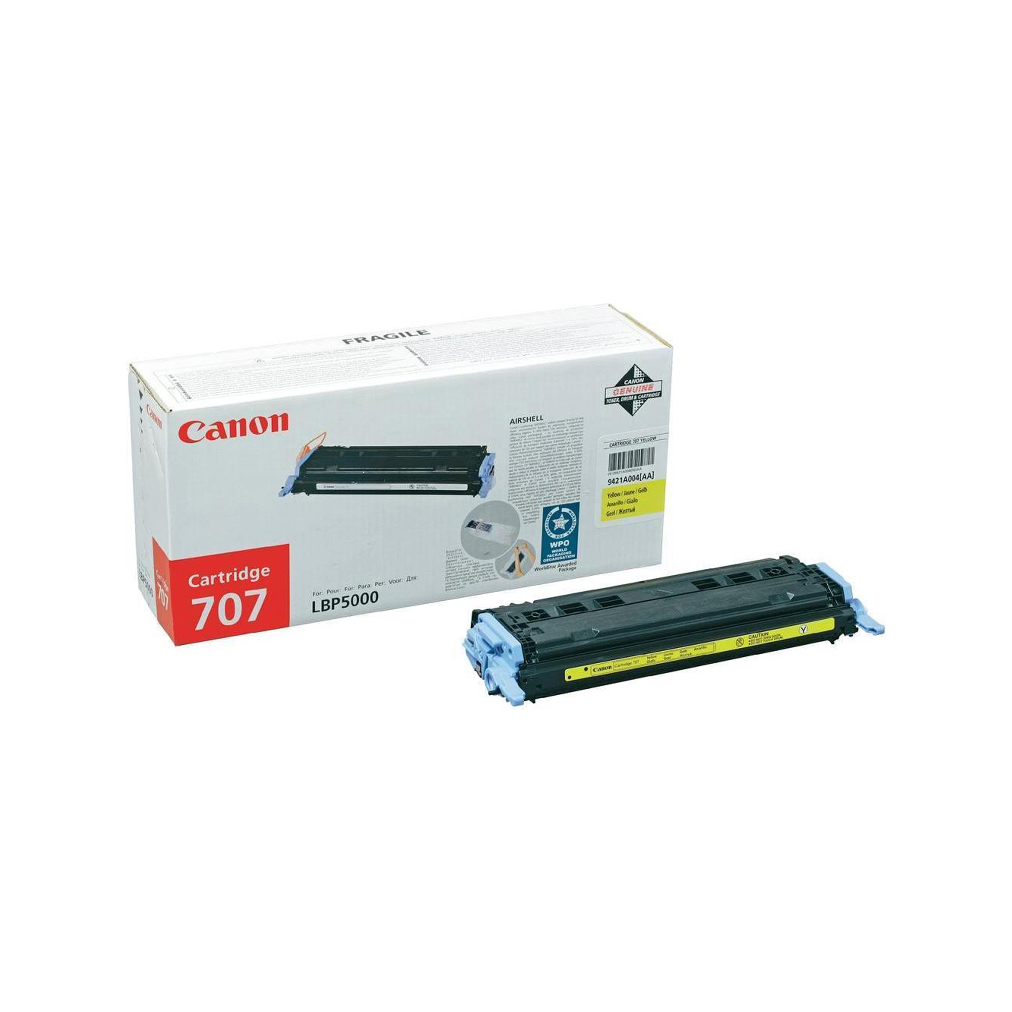 Canon 707Y - Giallo - originale - cartuccia toner - per i-SENSYS LBP5000, LBP5100; Laser Shot LBP-5000, 5100