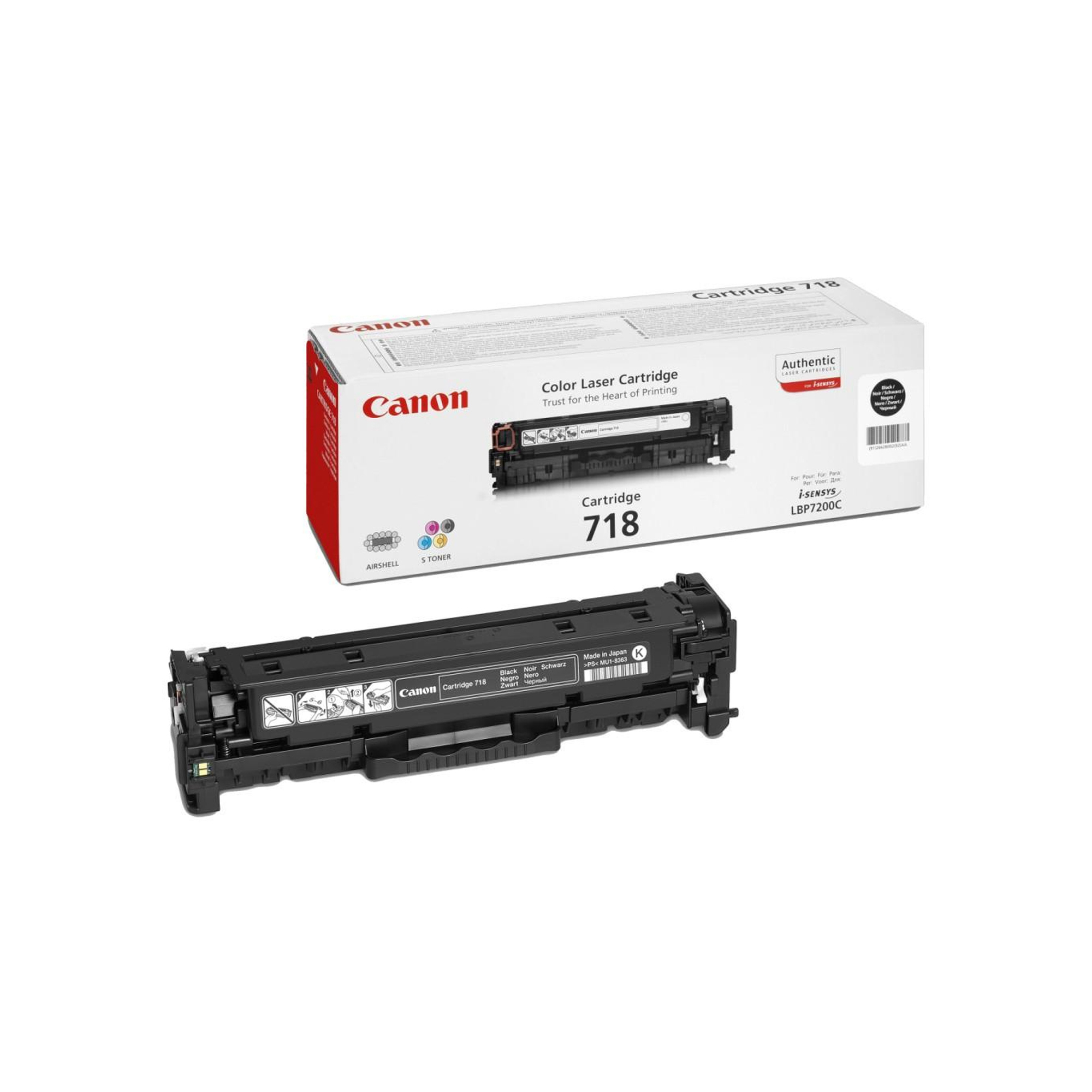 Canon 718 Black - Nero - originale - cartuccia toner - per ImageCLASS LBP7200; i-SENSYS MF8330, MF8350; Laser Shot LBP-7200; Satera MF8330, MF8350