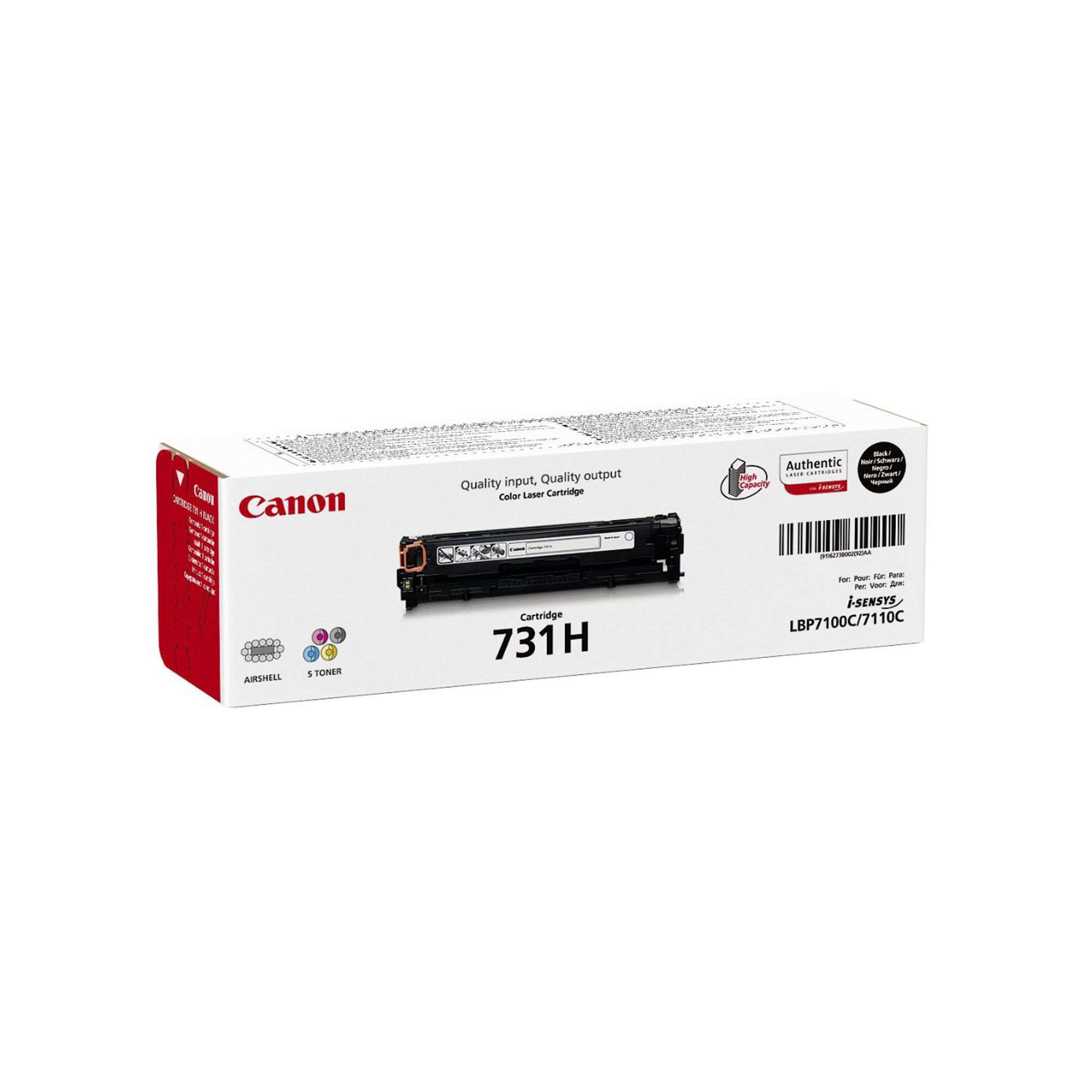 Canon 731 BK H - Alta capienza - nero - originale - cartuccia toner - per i-SENSYS LBP7100Cn, LBP7110Cw, MF623Cn, MF628Cw, MF8230Cn, MF8280Cw