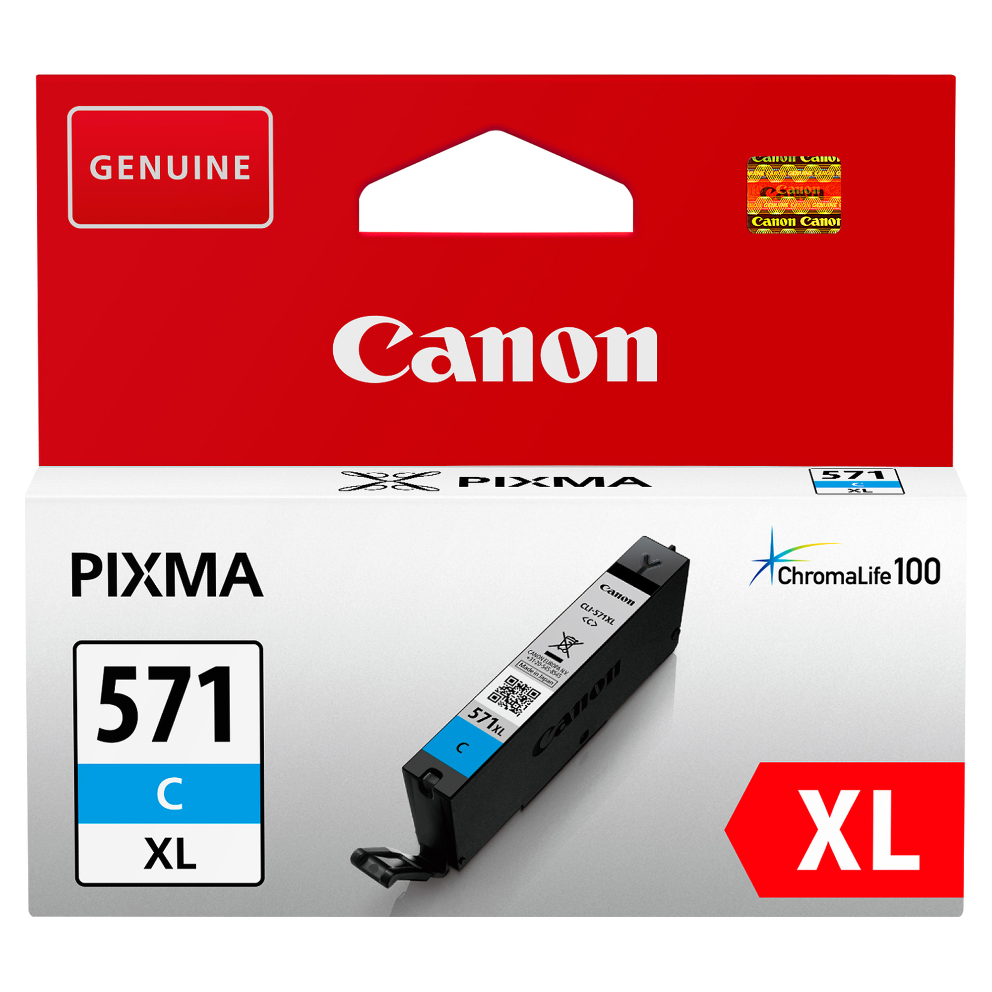 Canon CLI-571C XL - 11 ml - Alta resa - ciano - originale - serbatoio inchiostro - per PIXMA TS5051, TS5053, TS5055, TS6050, TS6051, TS6052, TS8051, TS8052, TS9050, TS9055